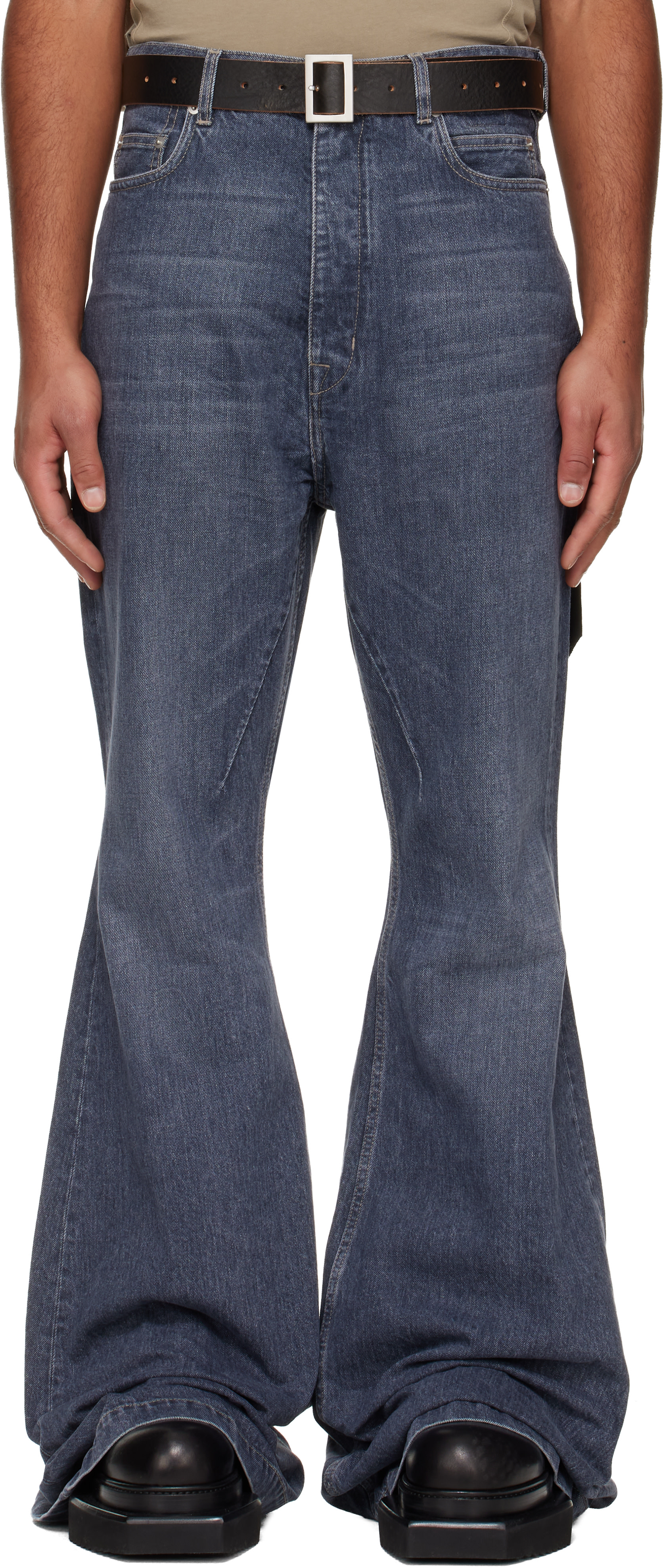 Rick Owens DRKSHDW: Blue Concordians Bolan Bootcut Jeans | SSENSE