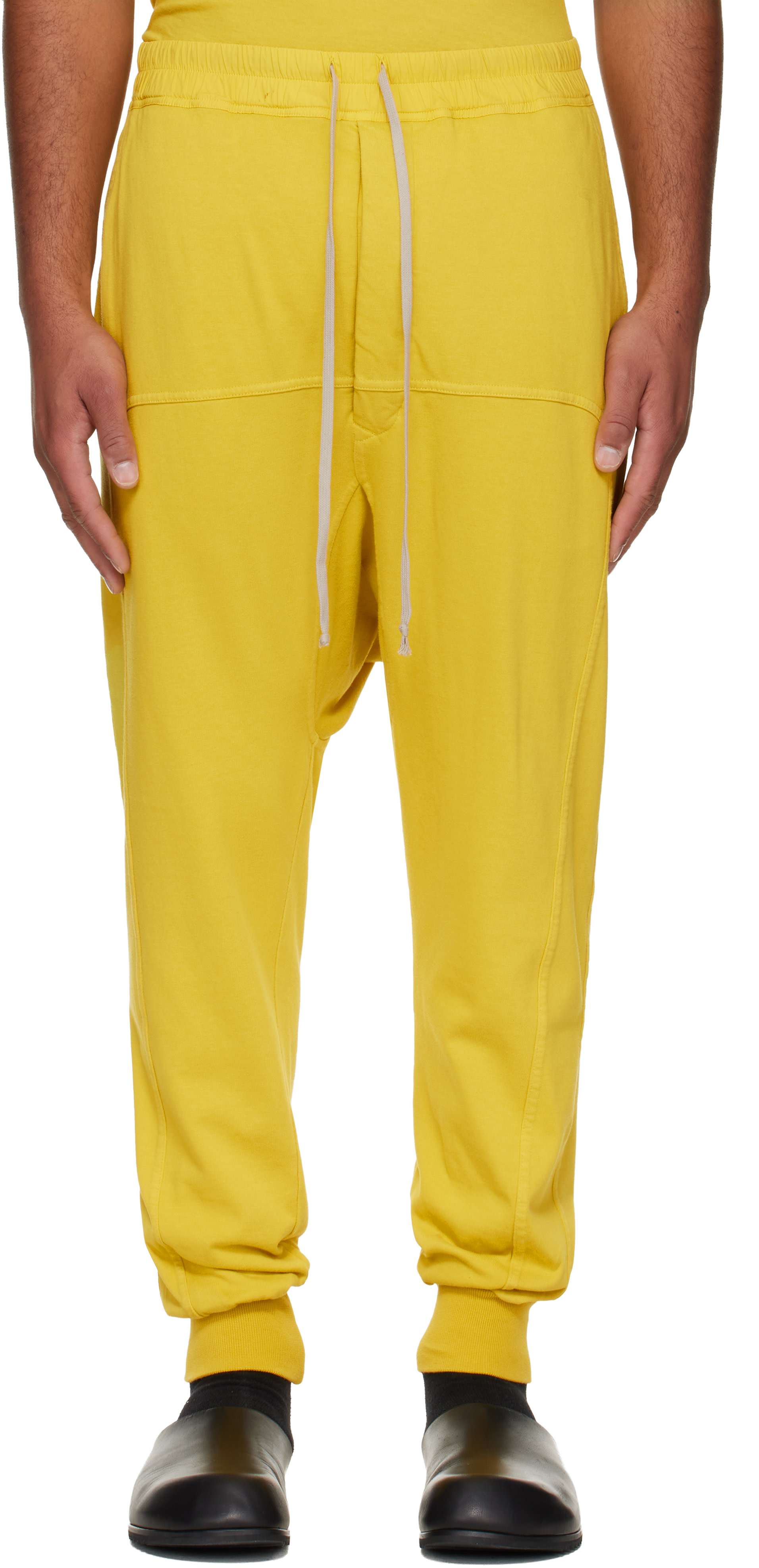 Rick Owens DRKSHDW: Yellow Concordians Drawstring Sweatpants | SSENSE