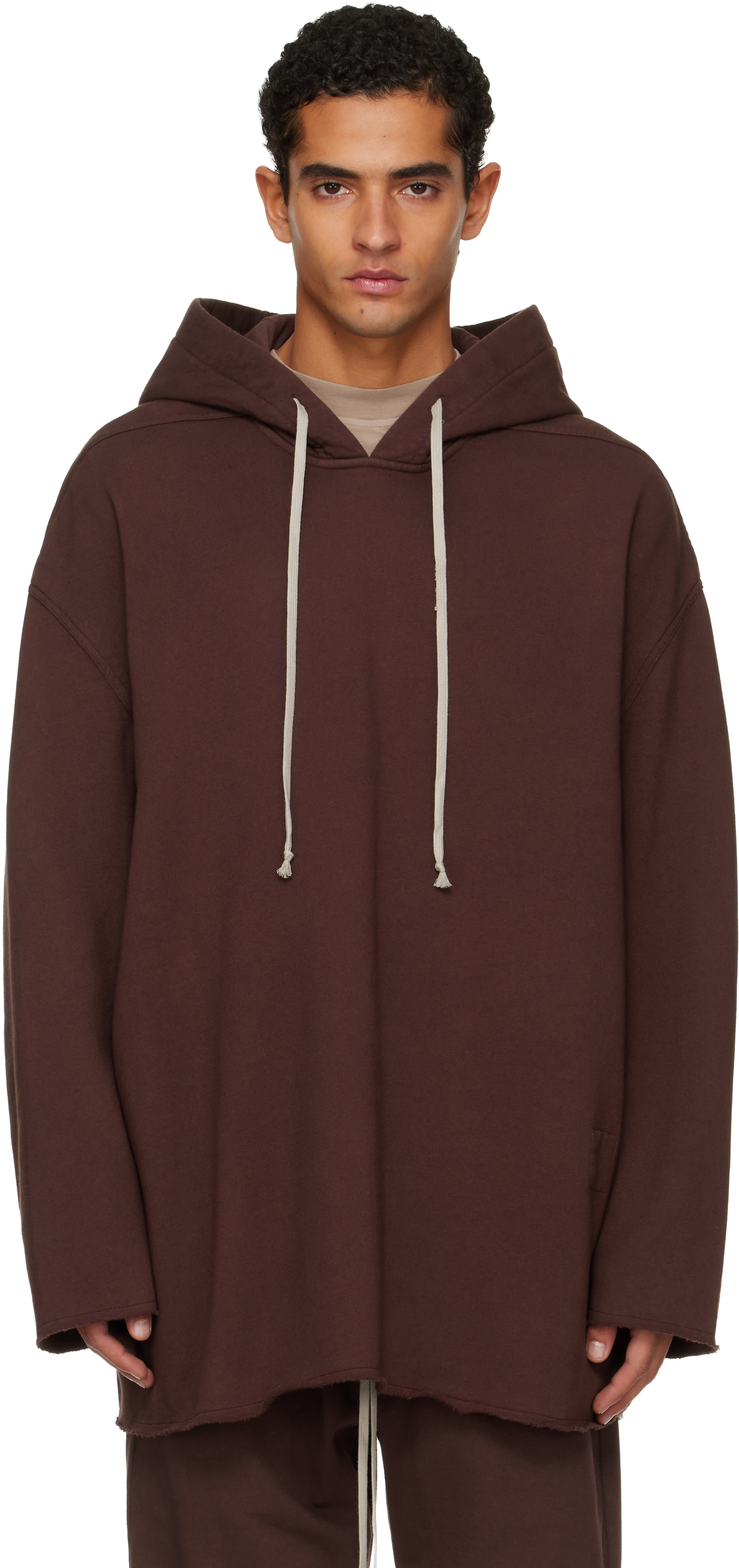 RickOwens DRKSHDW slab パーカー Rick Owens DRKSHDW: Burgundy Concordians Peter Hoodie | SSENSE