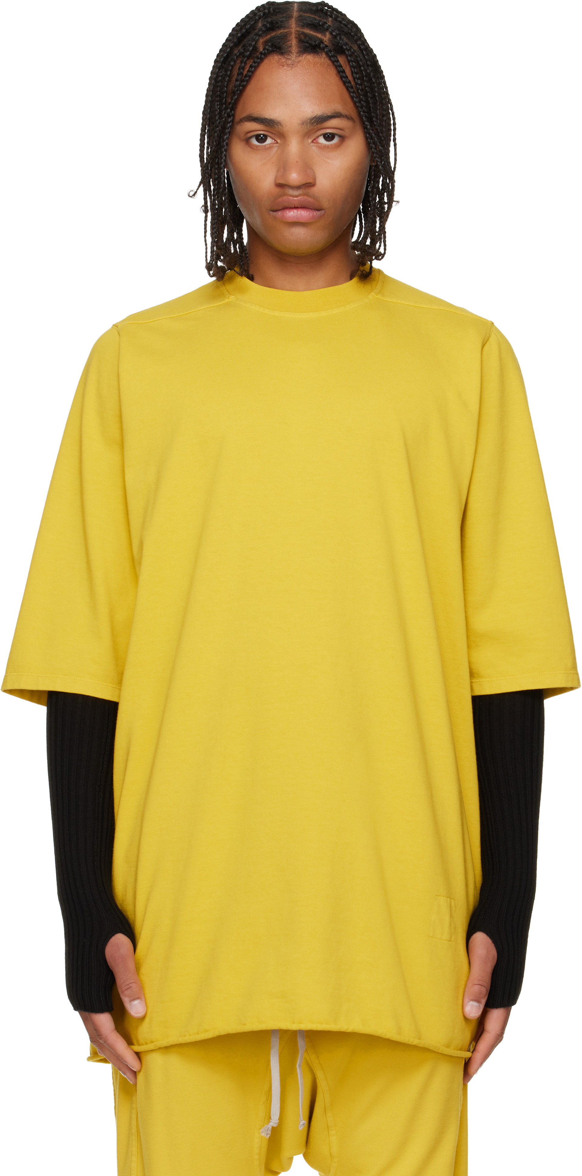 Rick Owens DRKSHDW: Yellow Concordians Jumbo SS T-shirt | SSENSE
