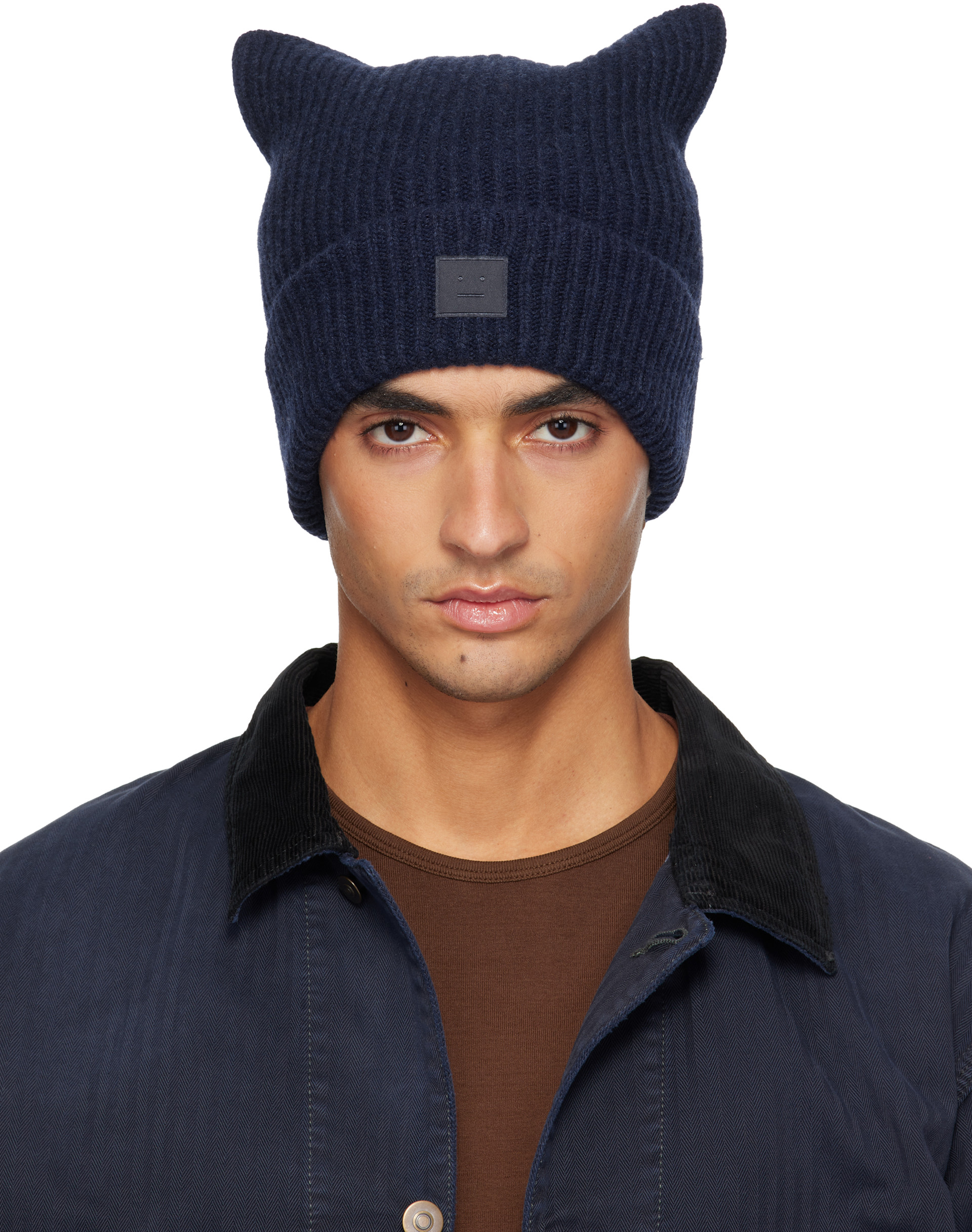 acne studios ビーニー Acne Studios - Ribbed square beanie - Black