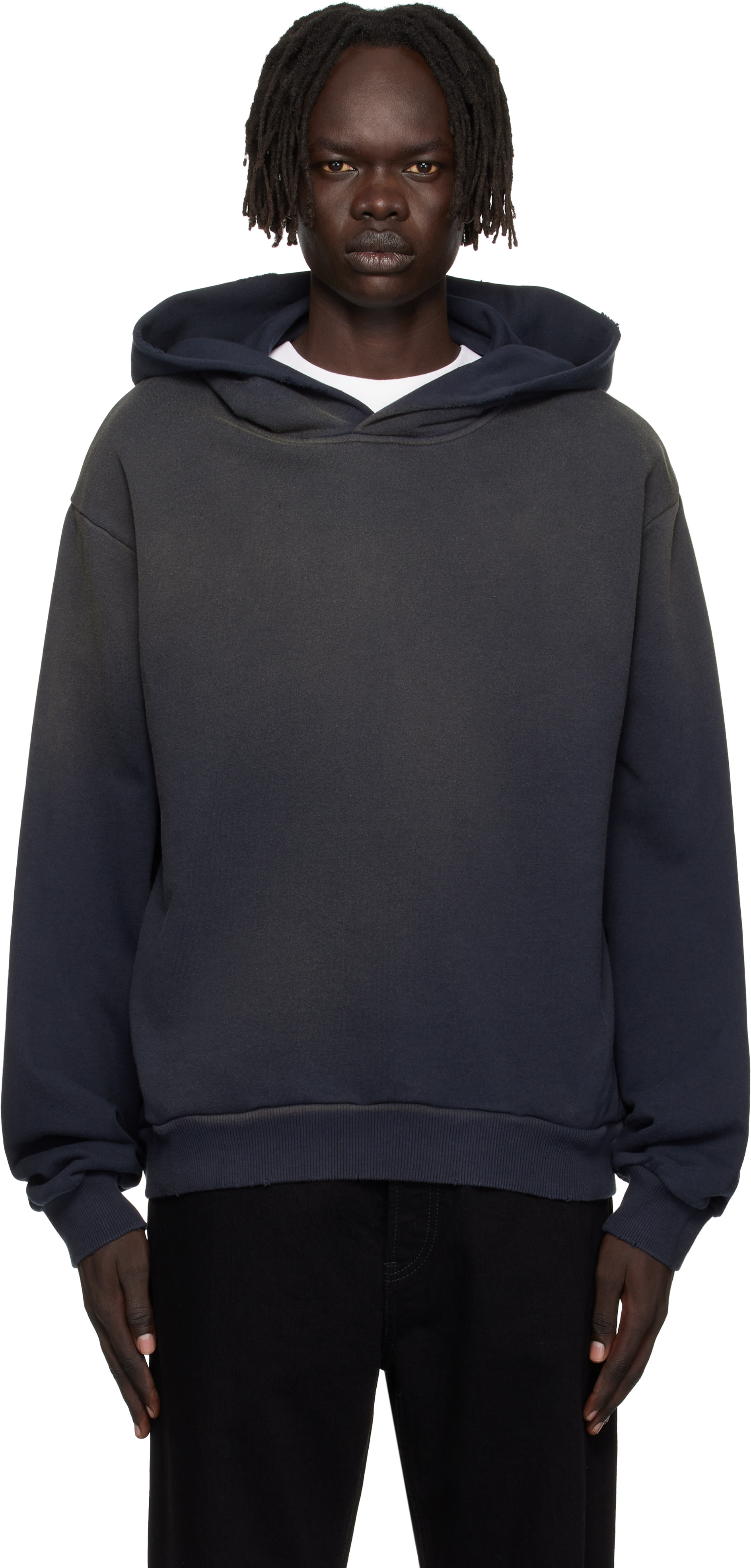 Acne Studios: Black Logo Hoodie | SSENSE