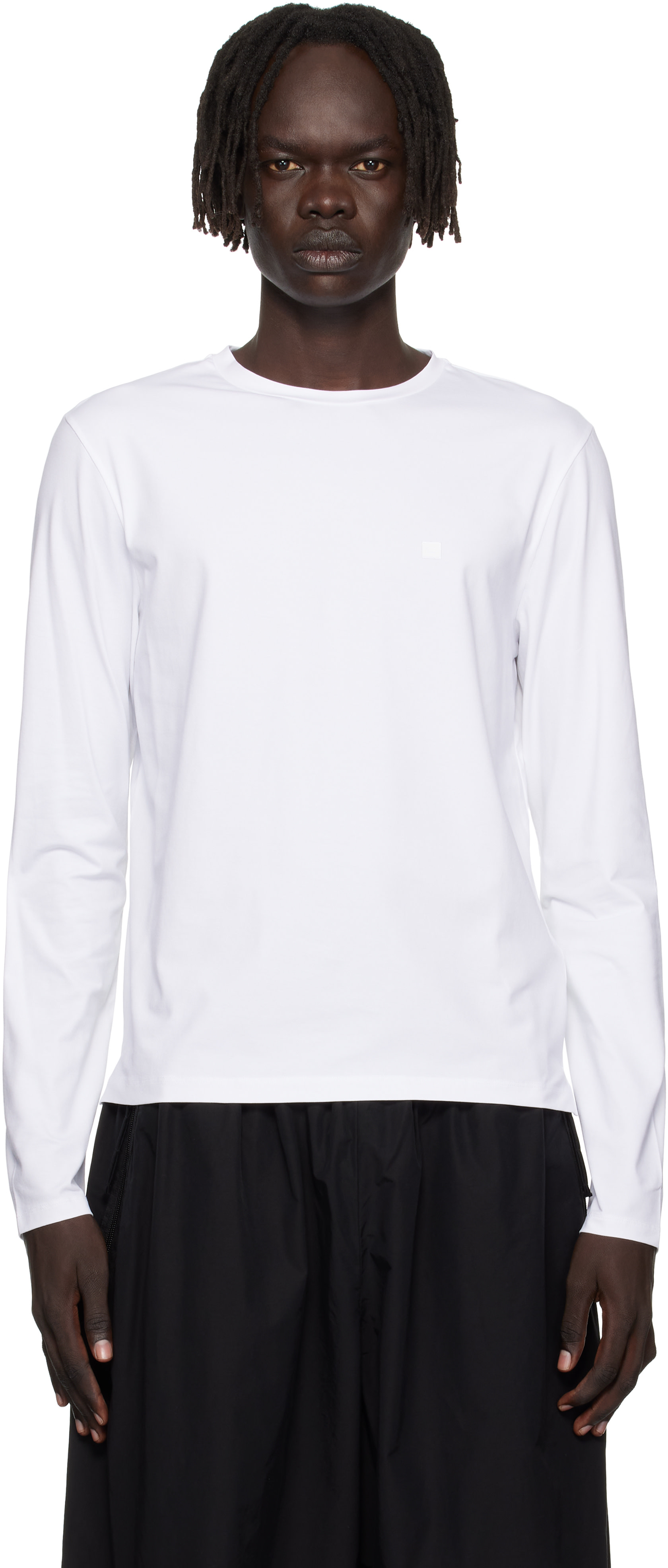 Acne Studios: ホワイト レギュラーフィット 長袖Tシャツ | SSENSE 日本