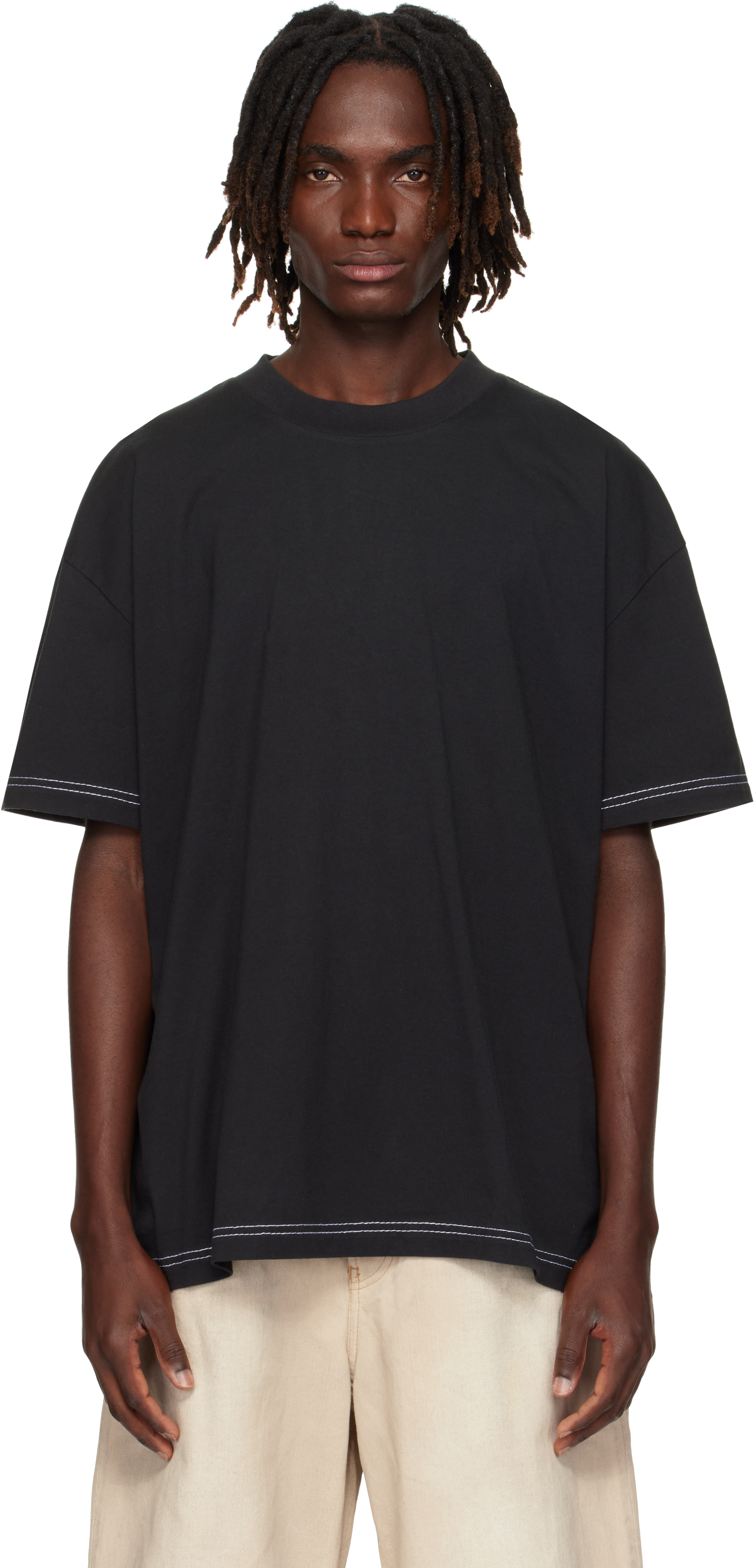 Acne Studios: ブラック ロゴ Tシャツ | SSENSE 日本