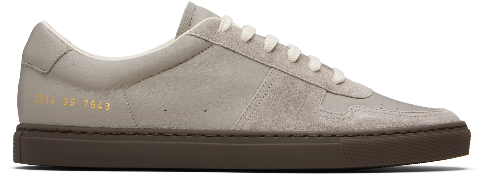 Common Projects: Gray BBall Slim Gum Brown Sole Sneakers | SSENSE