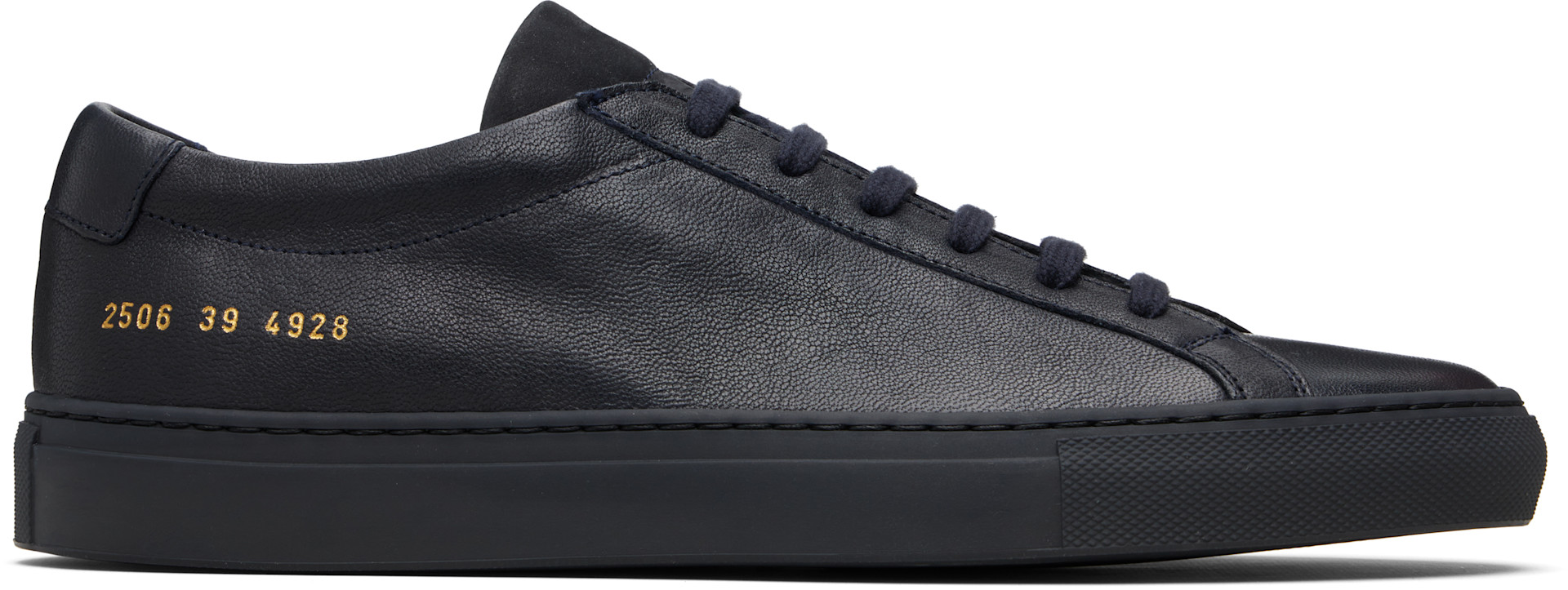 Common Projects: Navy Achilles Premium Sneakers | SSENSE