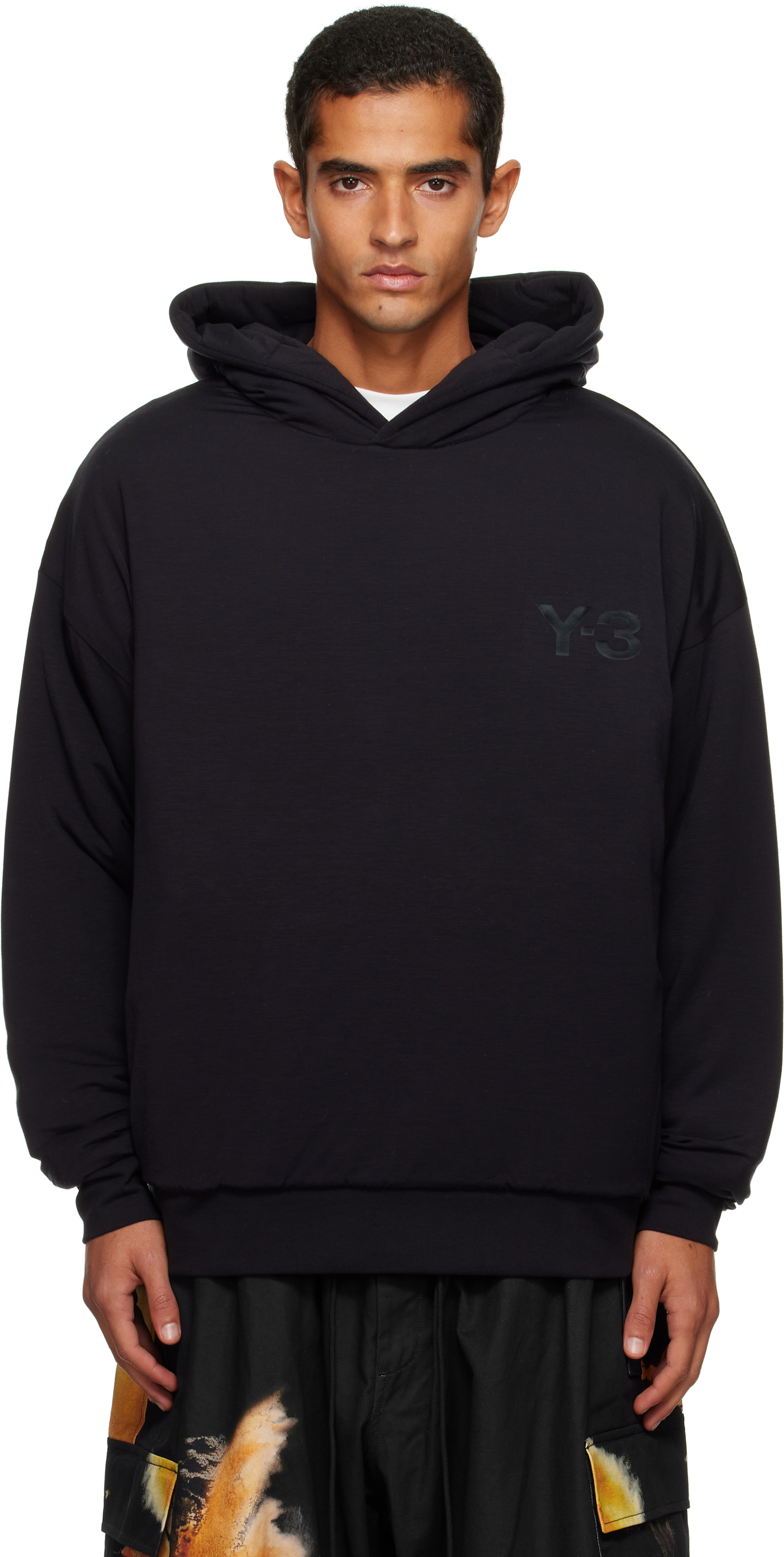 Y-3: Black Padded Hoodie | SSENSE