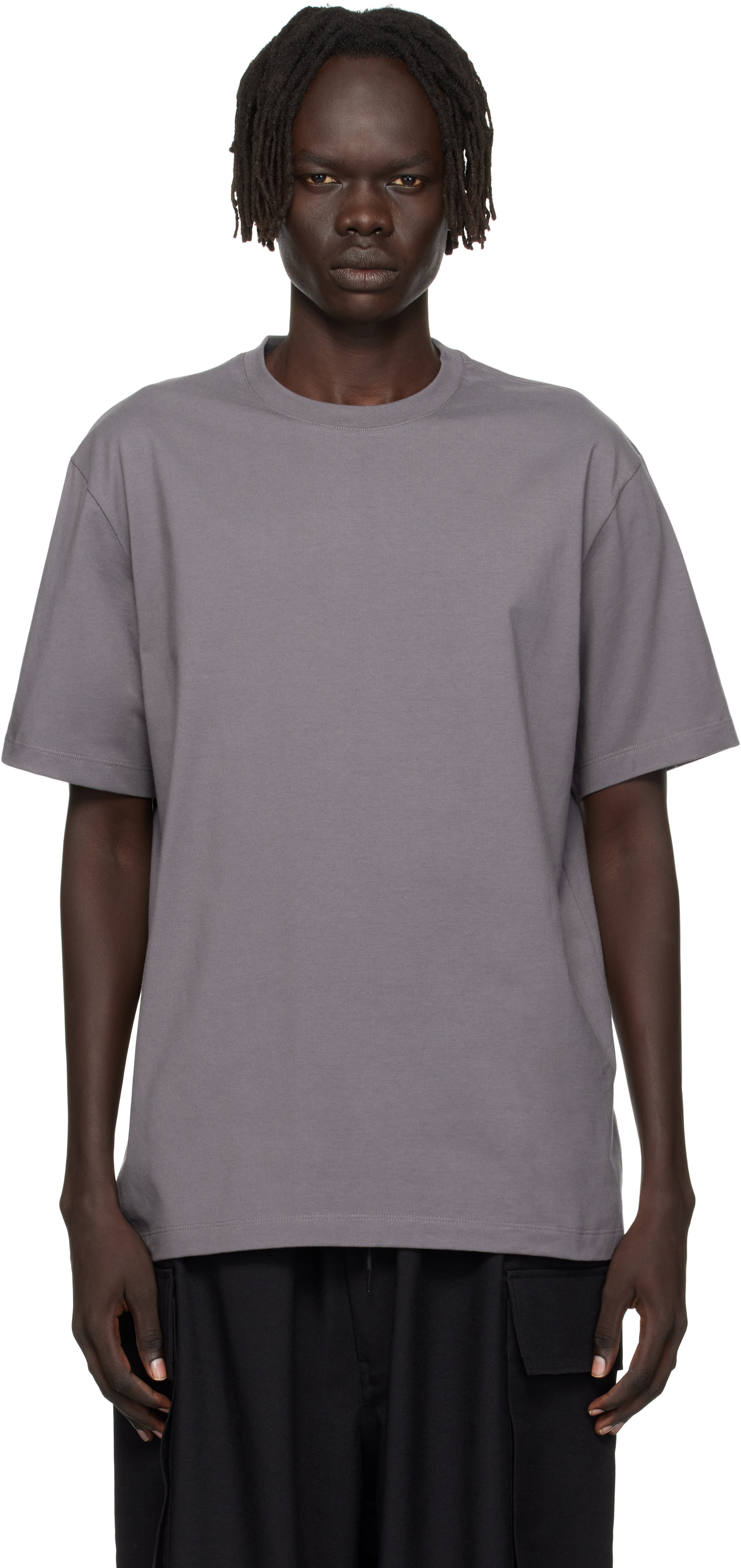 Gray Graphic Short Sleeve T-shirt by Y-3 on Sale