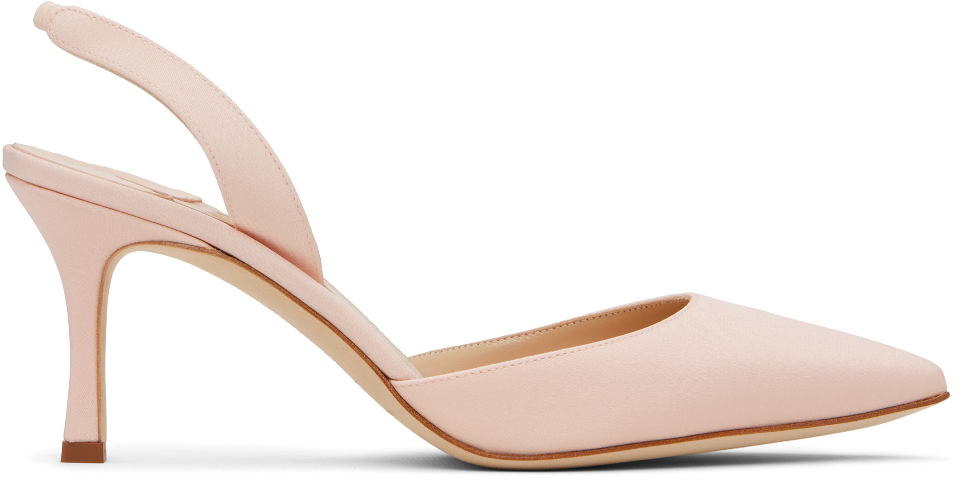 Manolo Blahnik: Pink Carolyne 70 Heels | SSENSE
