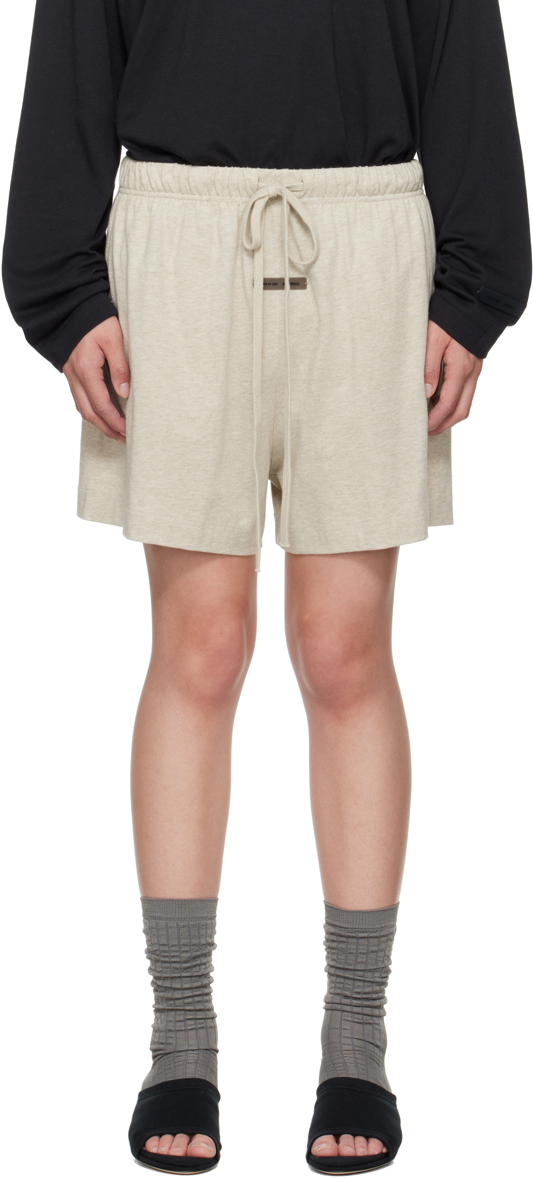 Fear of God ESSENTIALS: Beige Soccer Shorts | SSENSE Canada