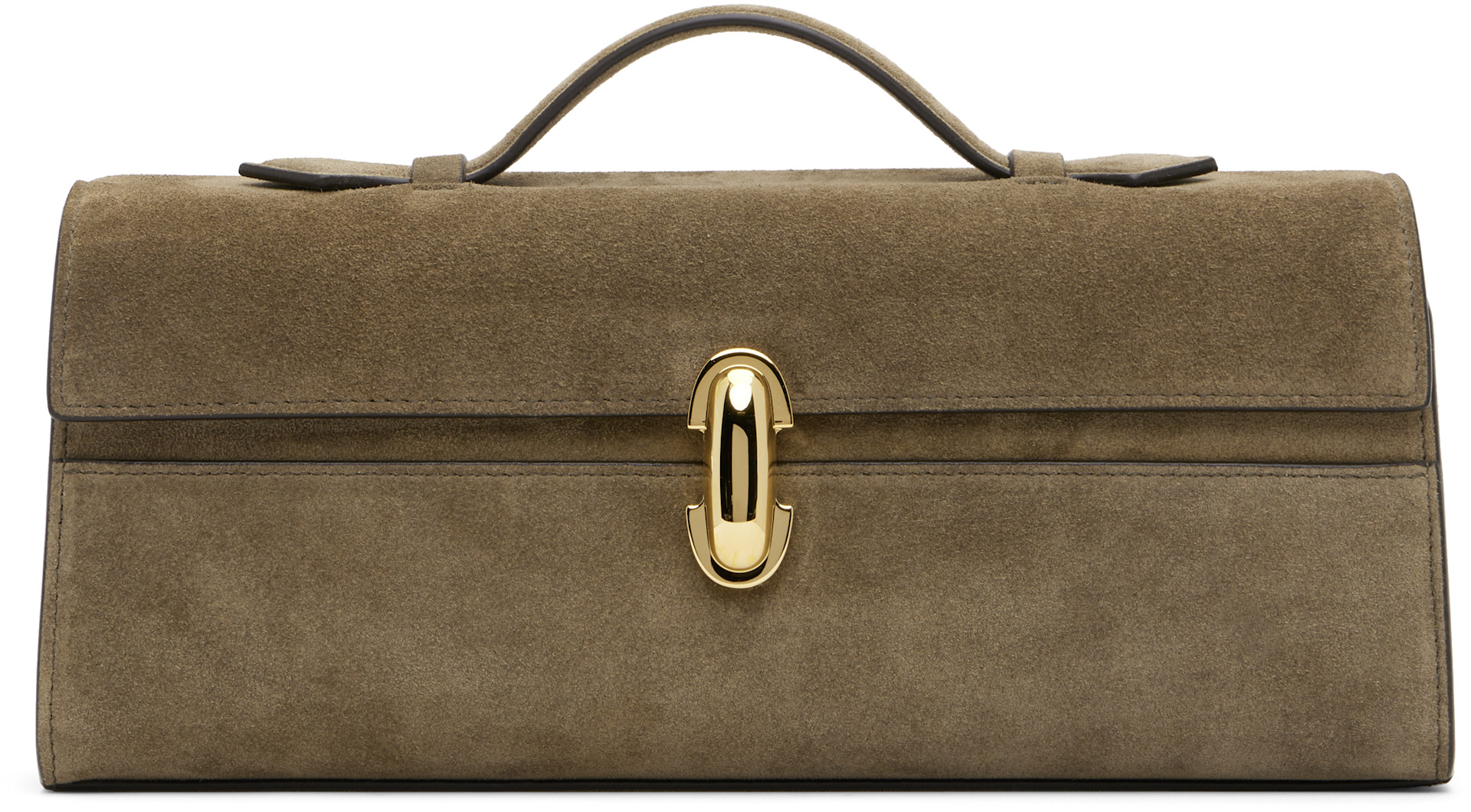 Savette: Taupe Slim Symmetry Pochette Bag | SSENSE