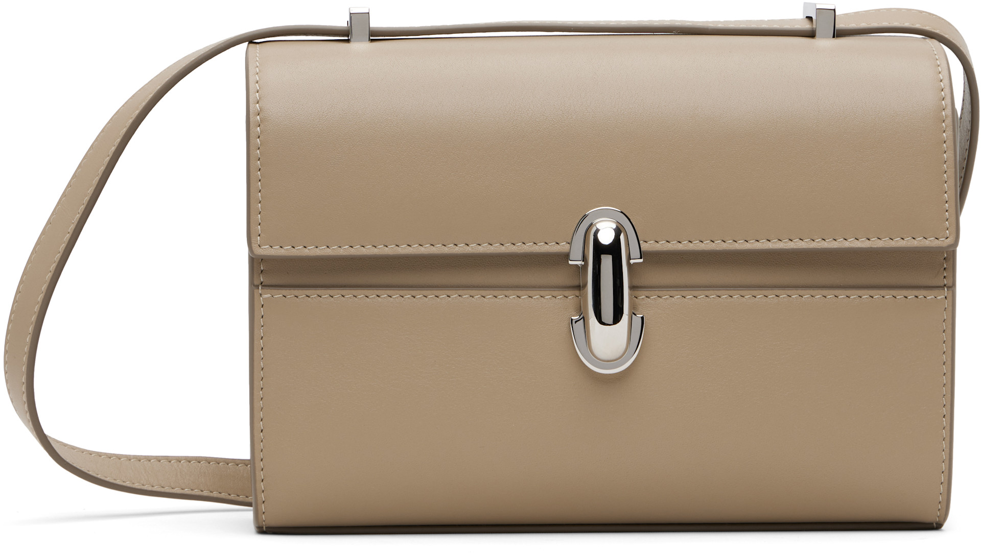 Savette: Taupe Symmetry 19 Bag | SSENSE