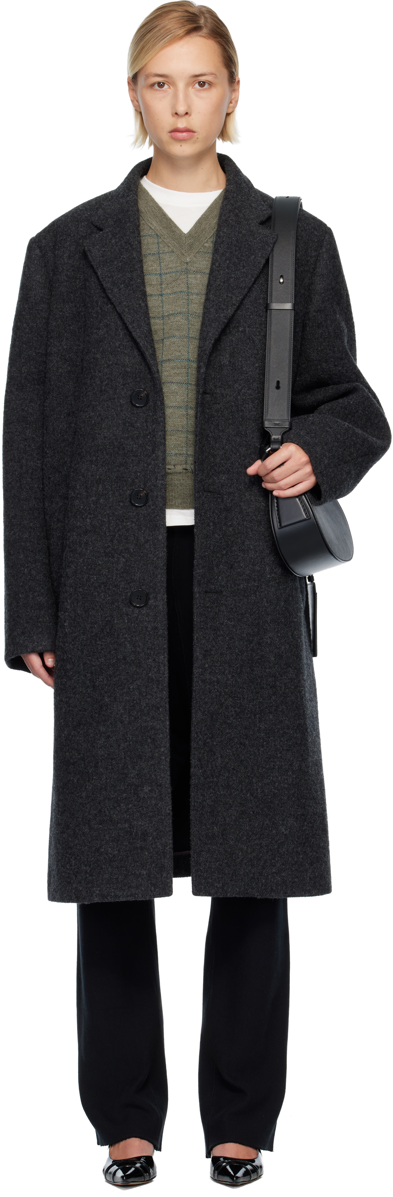 【レディース】MAISON MARTIN MARGIELA ウールアンゴラコート ウィメンズ用 Maison Margiela ジャケット & コート | SSENSE 日本