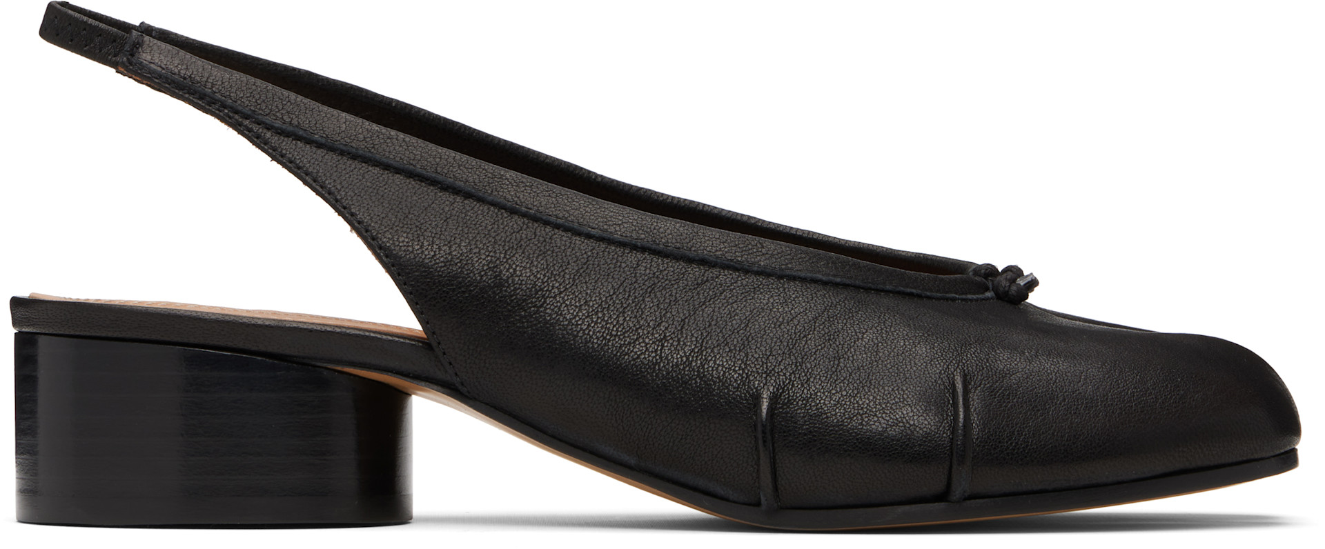 Maison Margiela: Black Tabi New Ballerina Slingback Heels | SSENSE