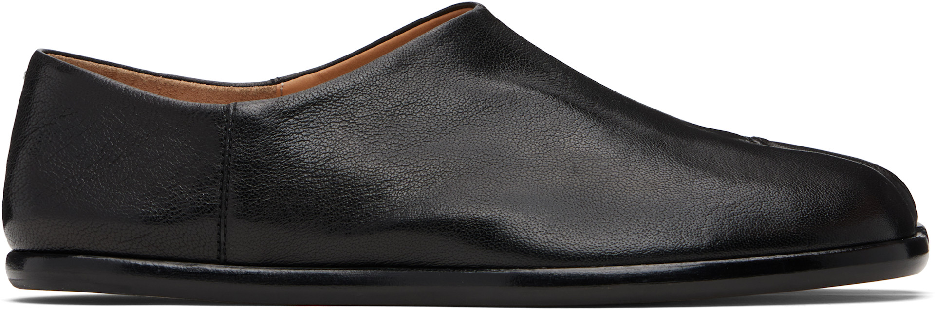 Maison Margiela: Black Tabi Babouches Loafers | SSENSE