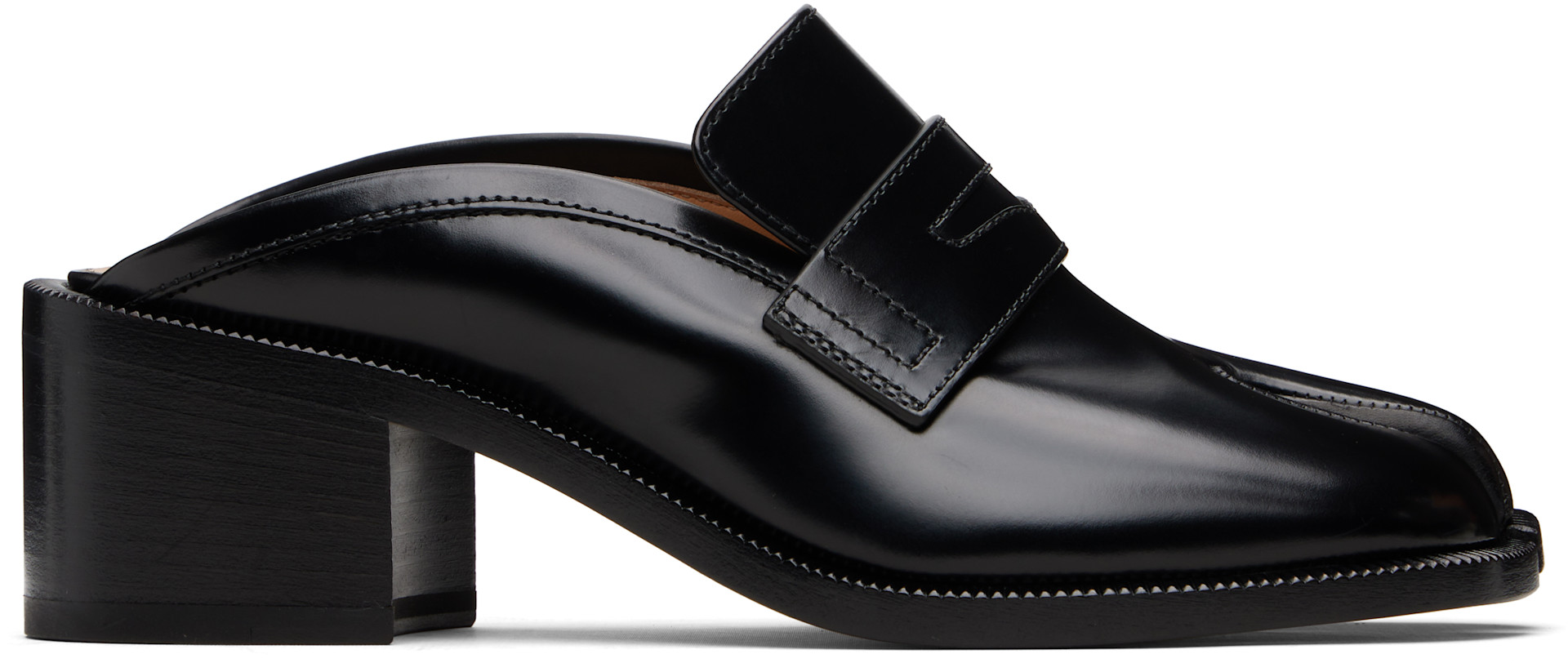 Maison Margiela: Black Tabi City Loafer Mules | SSENSE