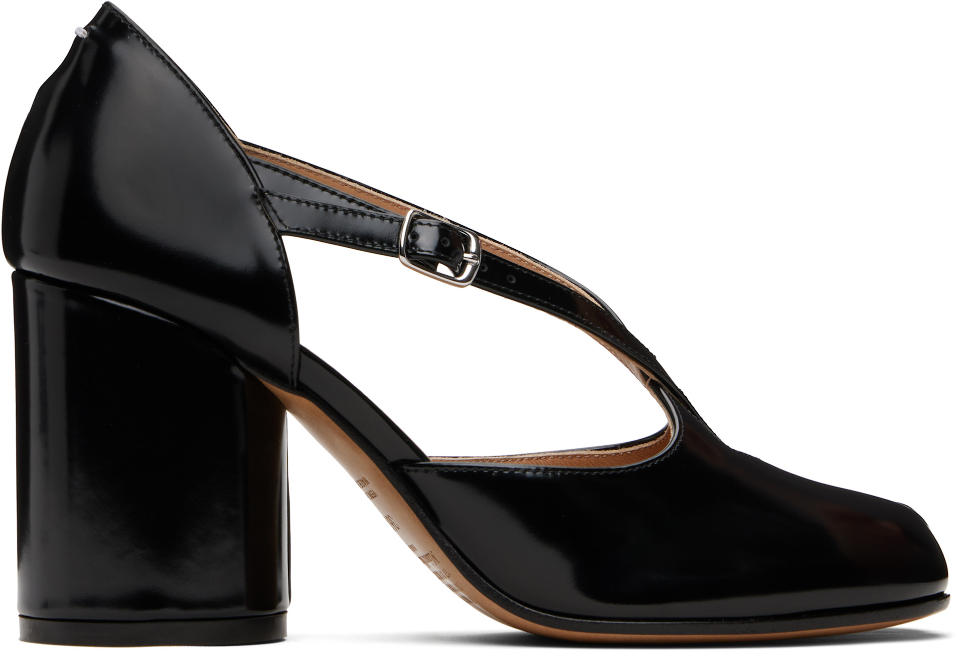 Maison Margiela: Black Tabi Pump Heeled Sandals | SSENSE