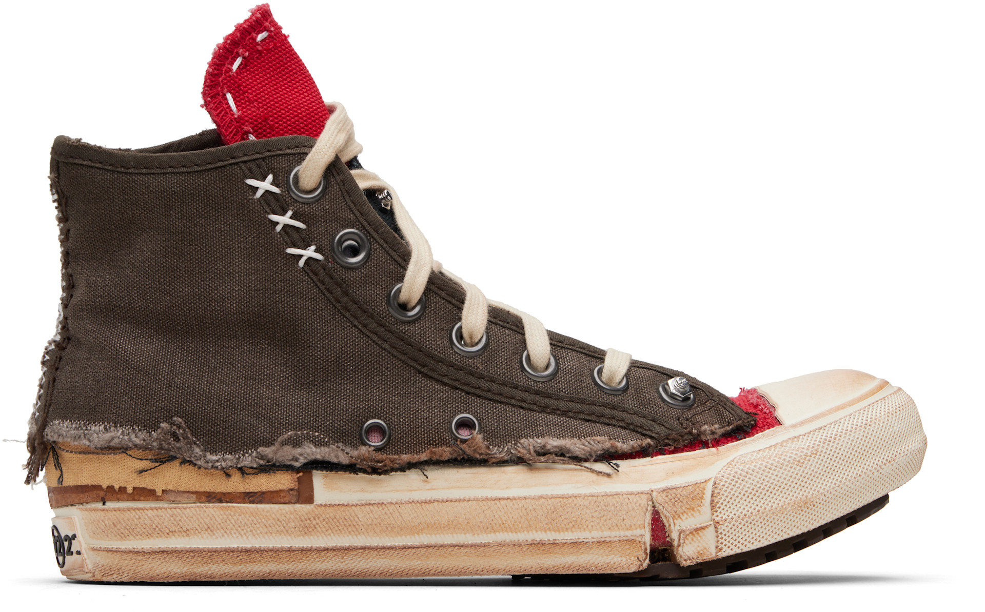 Maison Margiela: Red & Brown Loved To Death Sneakers | SSENSE