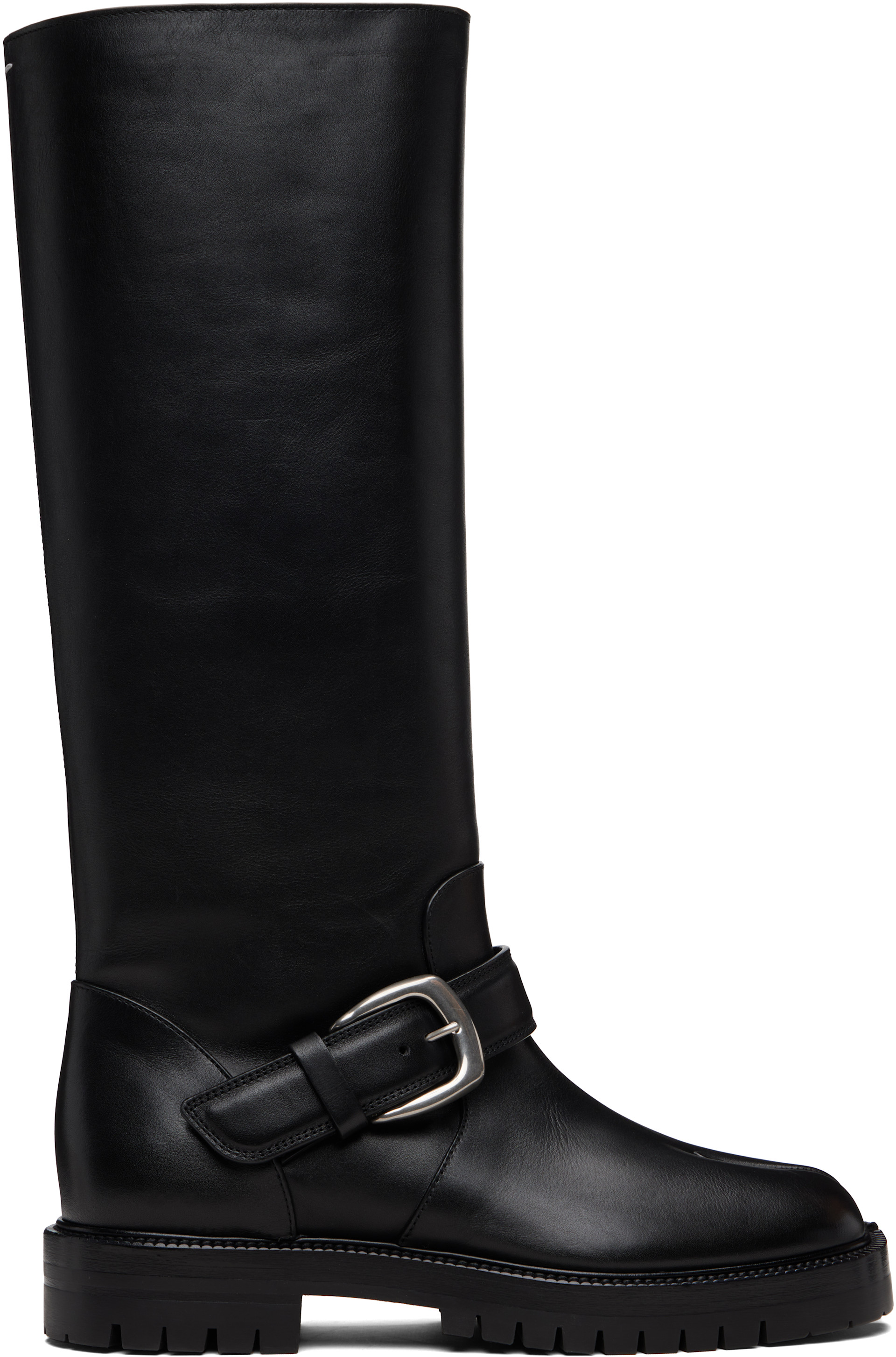 く*り様 Maison Margiela ブラックブーツ 42 Maison Margiela: ブラック Tabi Country ブーツ | SSENSE 日本