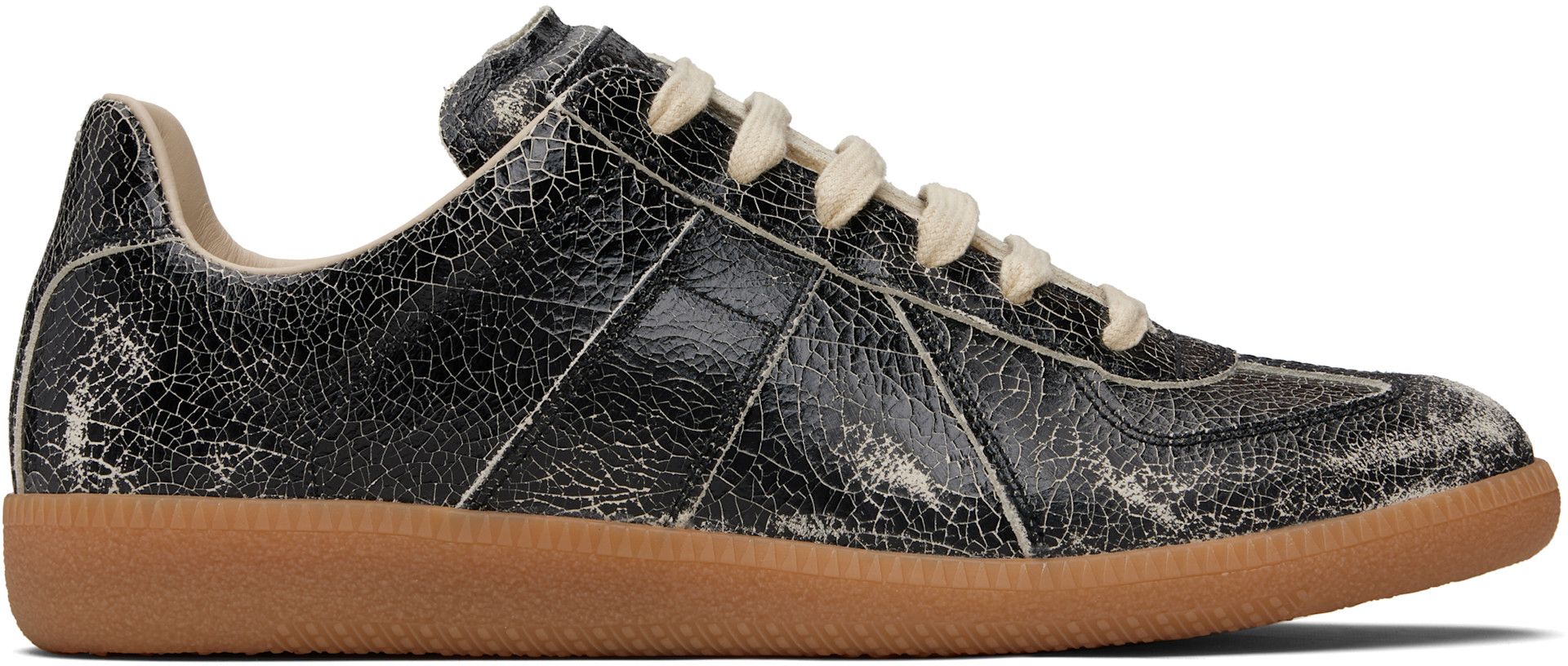 Maison Margiela: Black Replica Sneakers | SSENSE