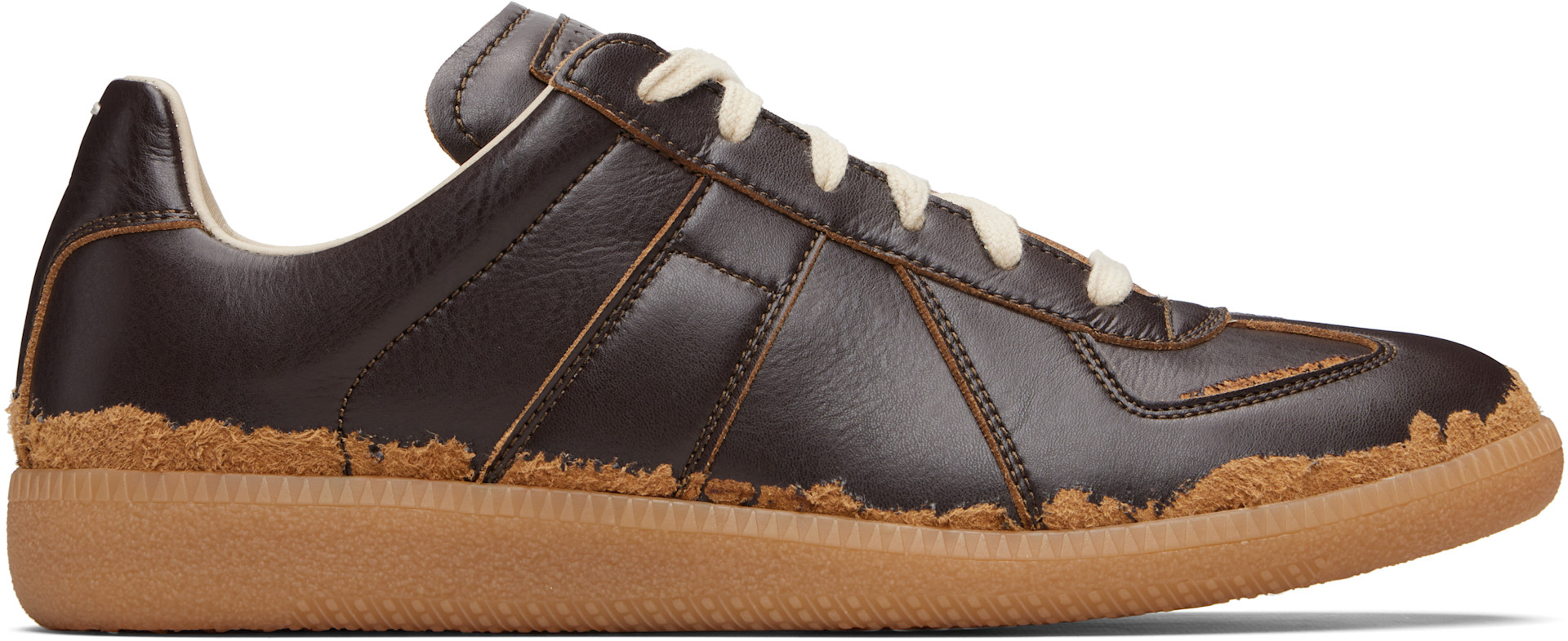 Maison Margiela: Brown Replica Sneakers | SSENSE