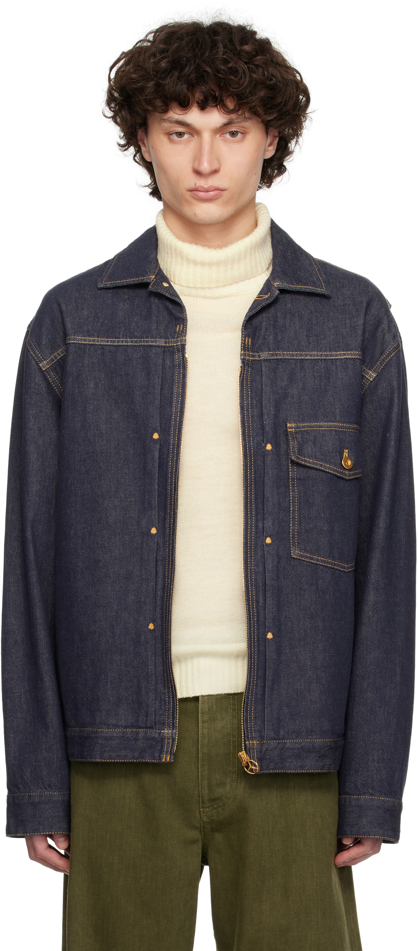 Moncler Genius: Mercedes-Benz by NIGO Navy Nepit Denim Jacket | SSENSE