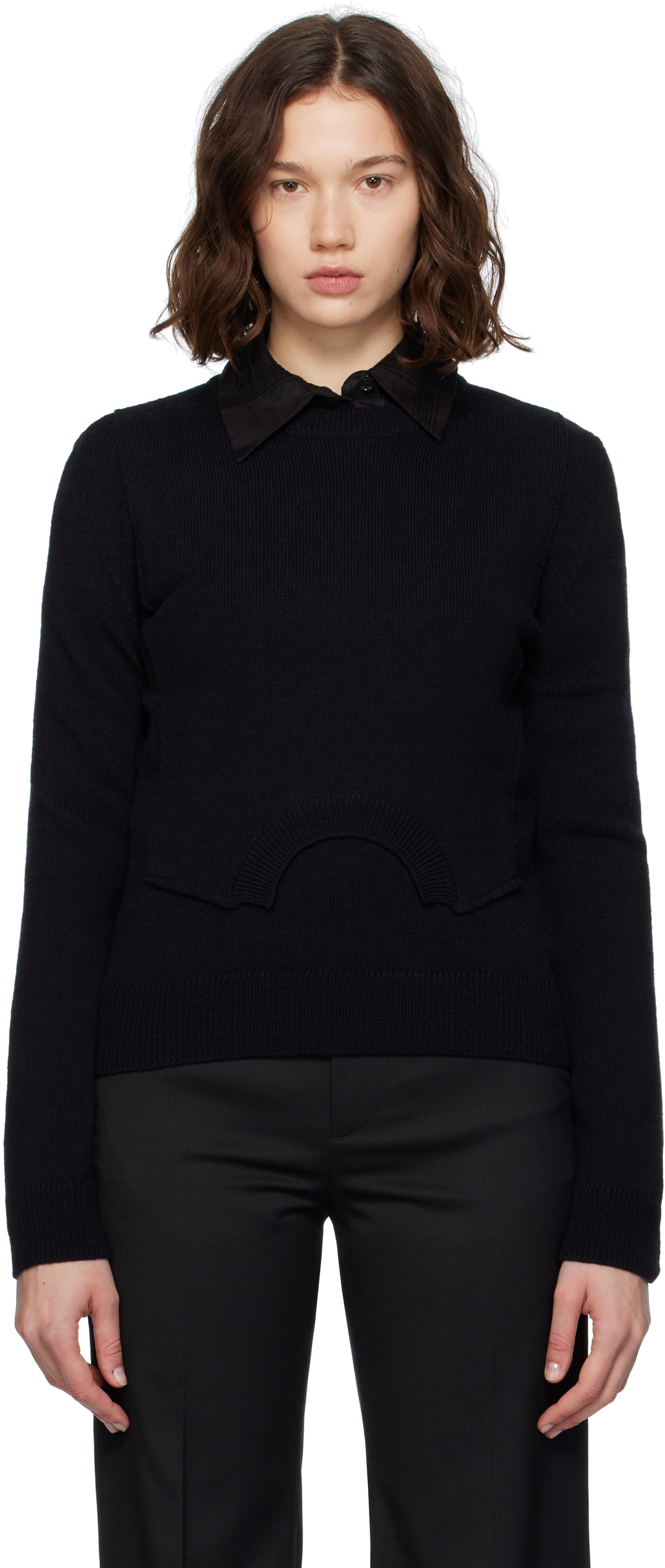 MM6 Maison Margiela: Black Wool Sweater | SSENSE