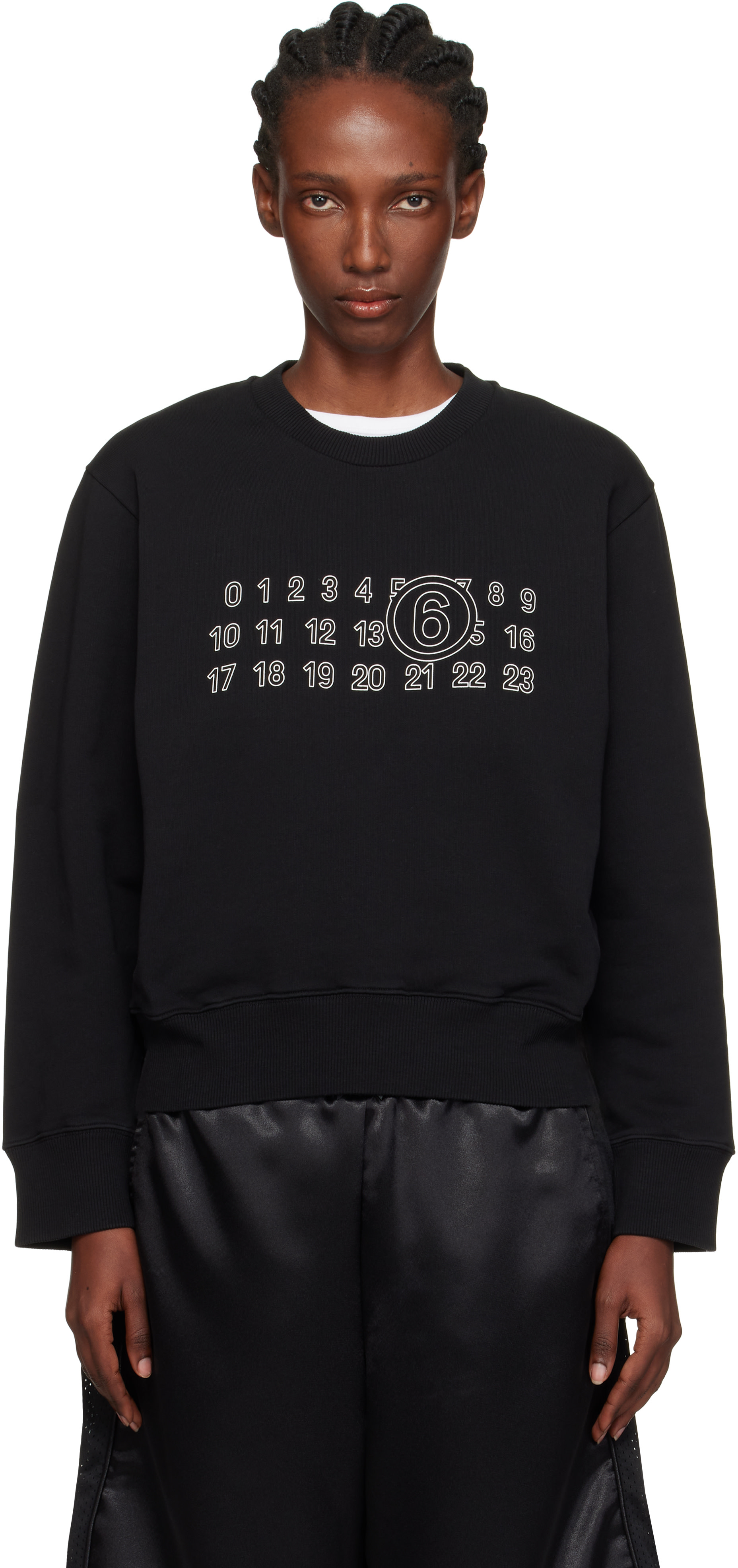 MM6 Maison Margielaのブラック Unbrushed Sweat Jersey スウェット