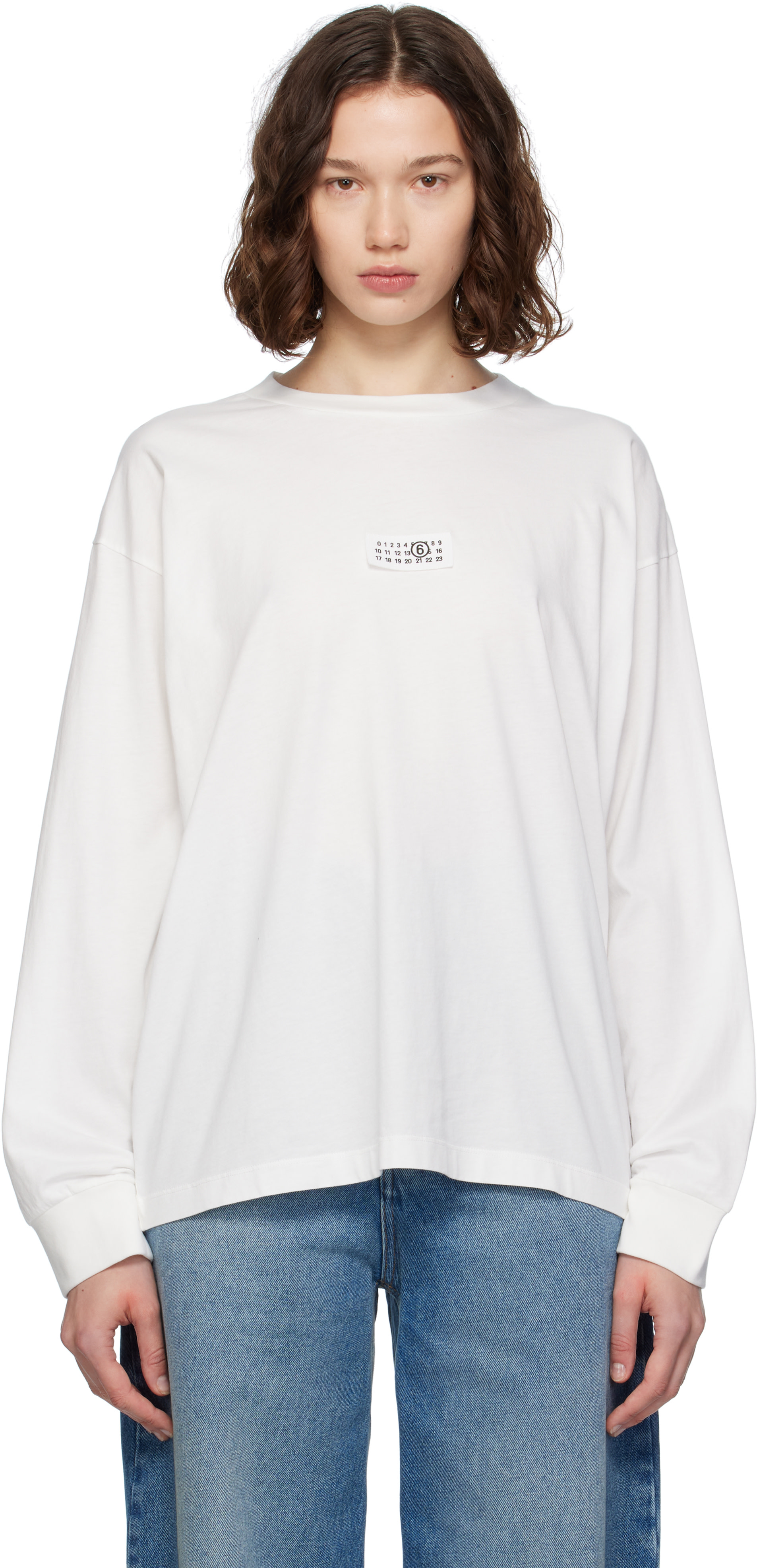 MM6 Maison Margiela: ホワイト コットン Tシャツ | SSENSE 日本