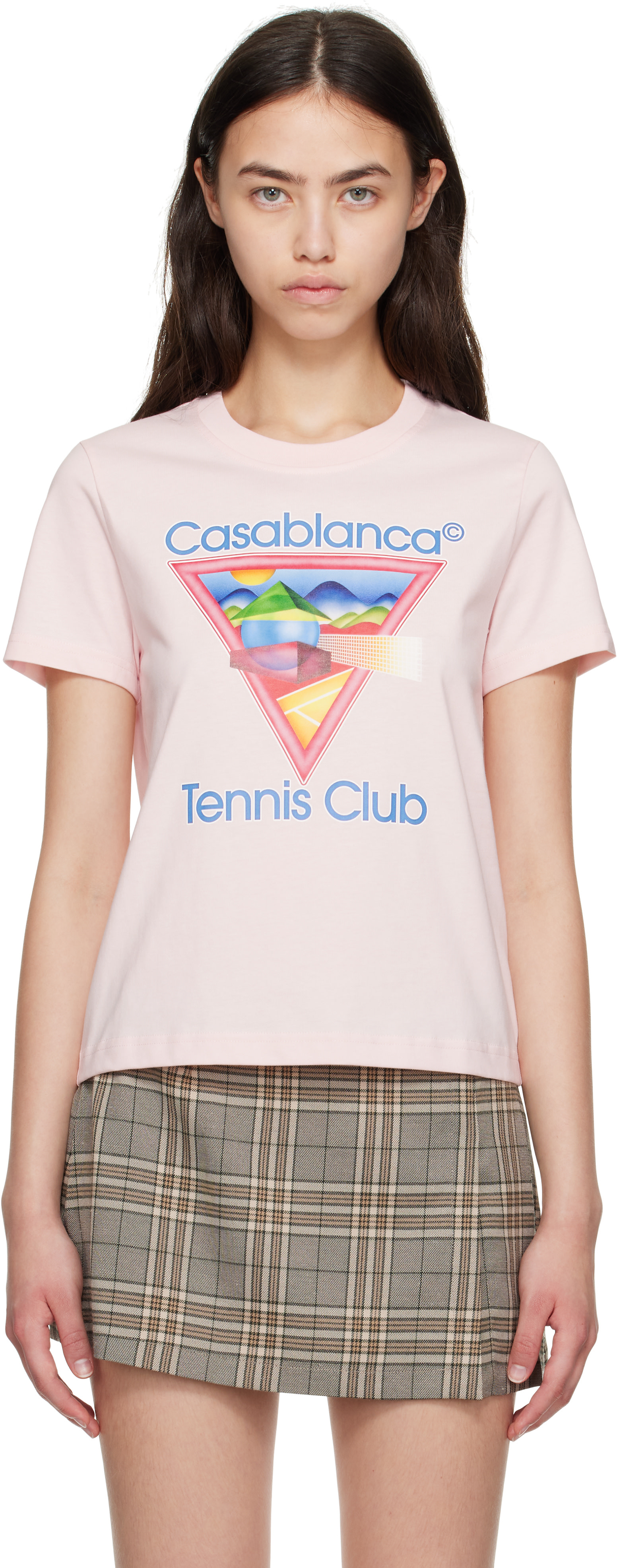Casablanca テニスクラブ M ドット柄シャツ　ピンク Casablanca: Pink Tennis Club T-shirt | SSENSE