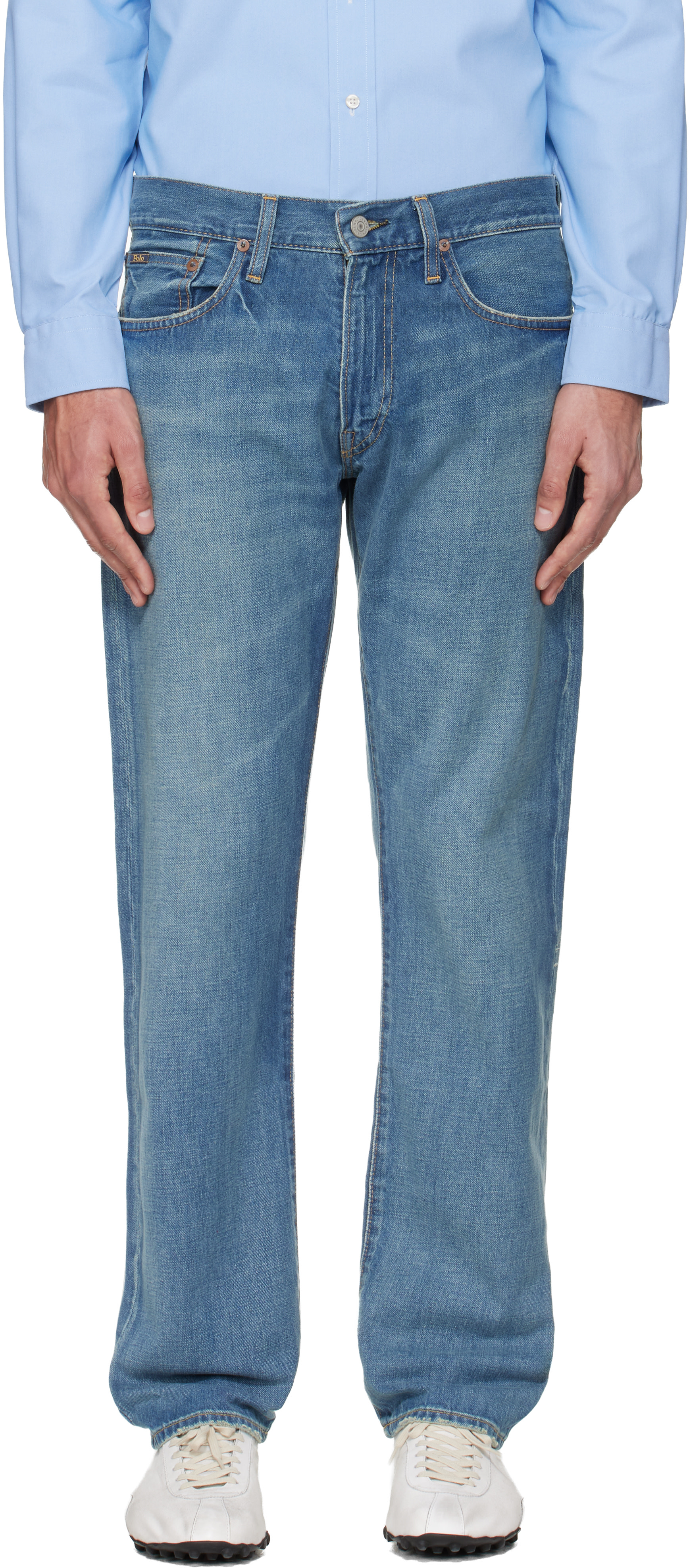 Polo Ralph Lauren: Blue 3x1 Rigid Denim Jeans | SSENSE