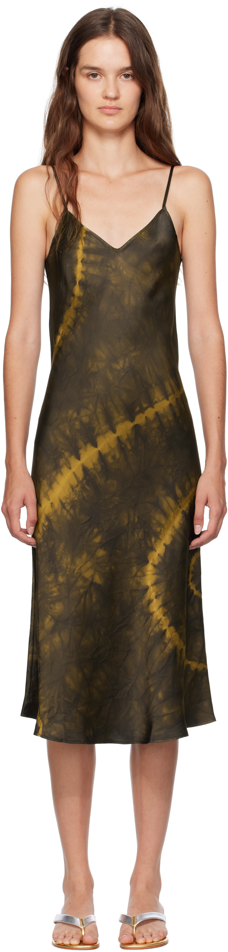 green emerald velvet dress The Daniri Beaded and Satin Metallic Gold Dress – Flower's Dress Boutique main image 0