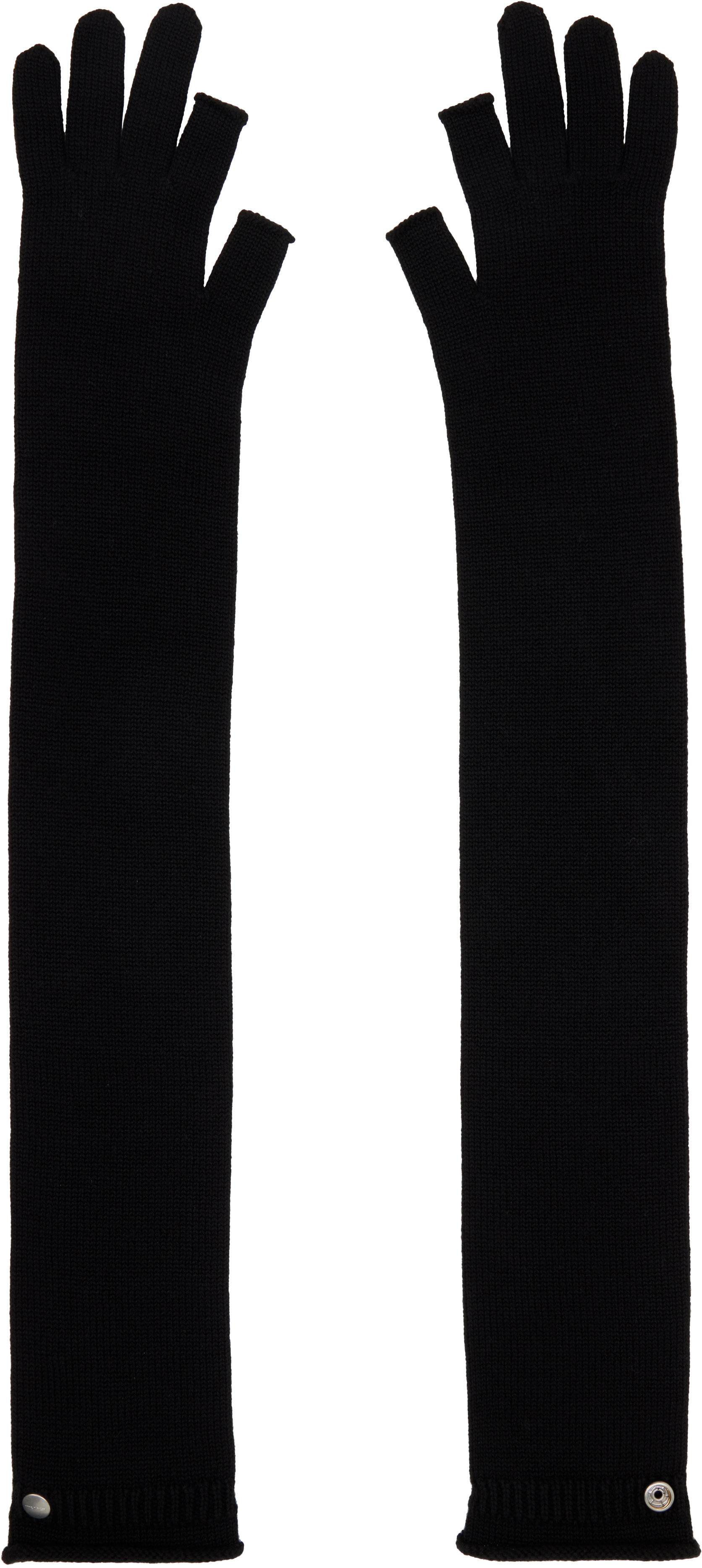 Rick Owens: Black Concordians Rasato Knit Opera Gloves | SSENSE