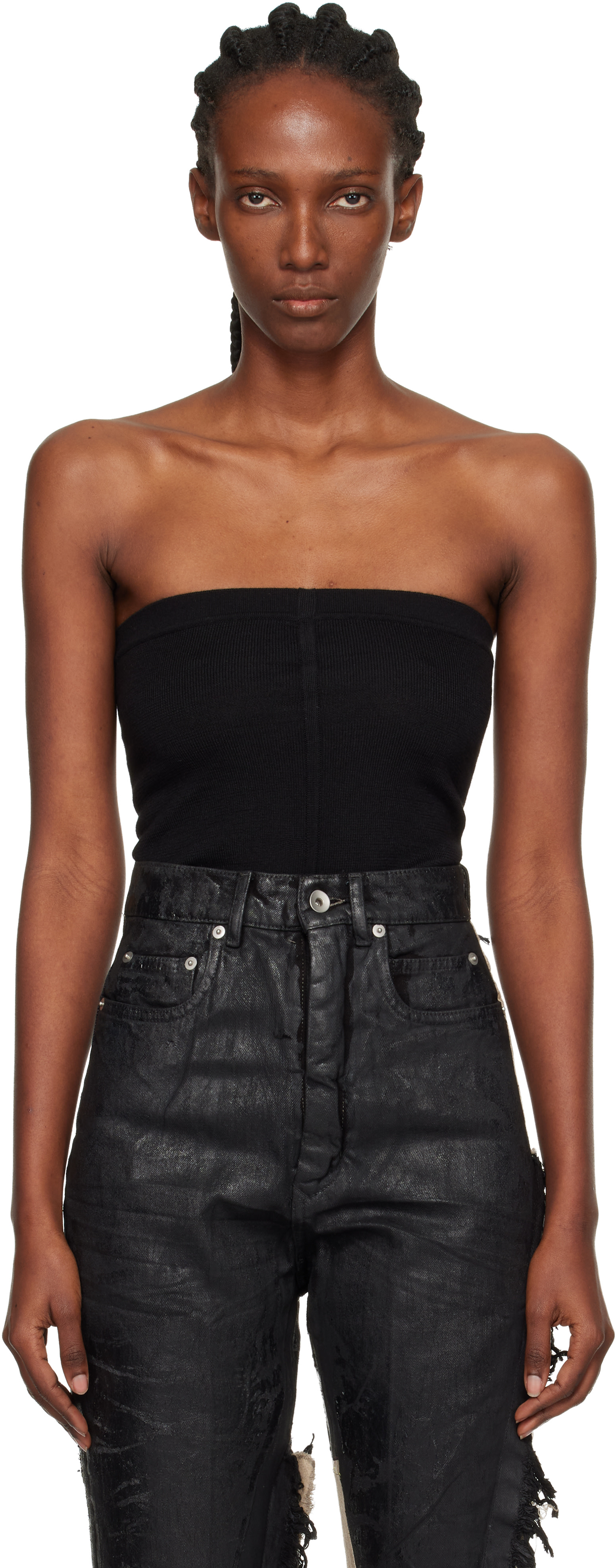 Black Concordians Runway Tube Top by Rick Owens on Sale