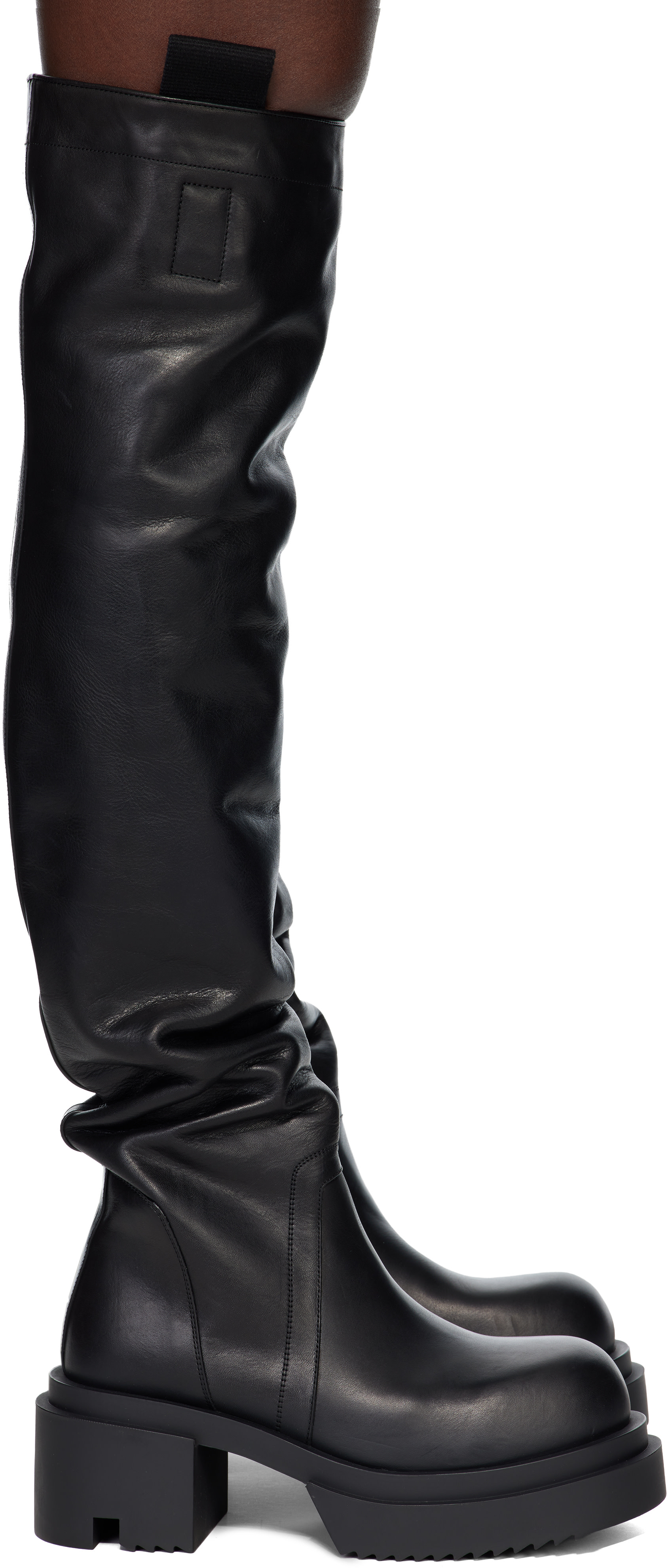 Rick Owens: ブラック Concordians Wader Bogun オーバーニーブーツ