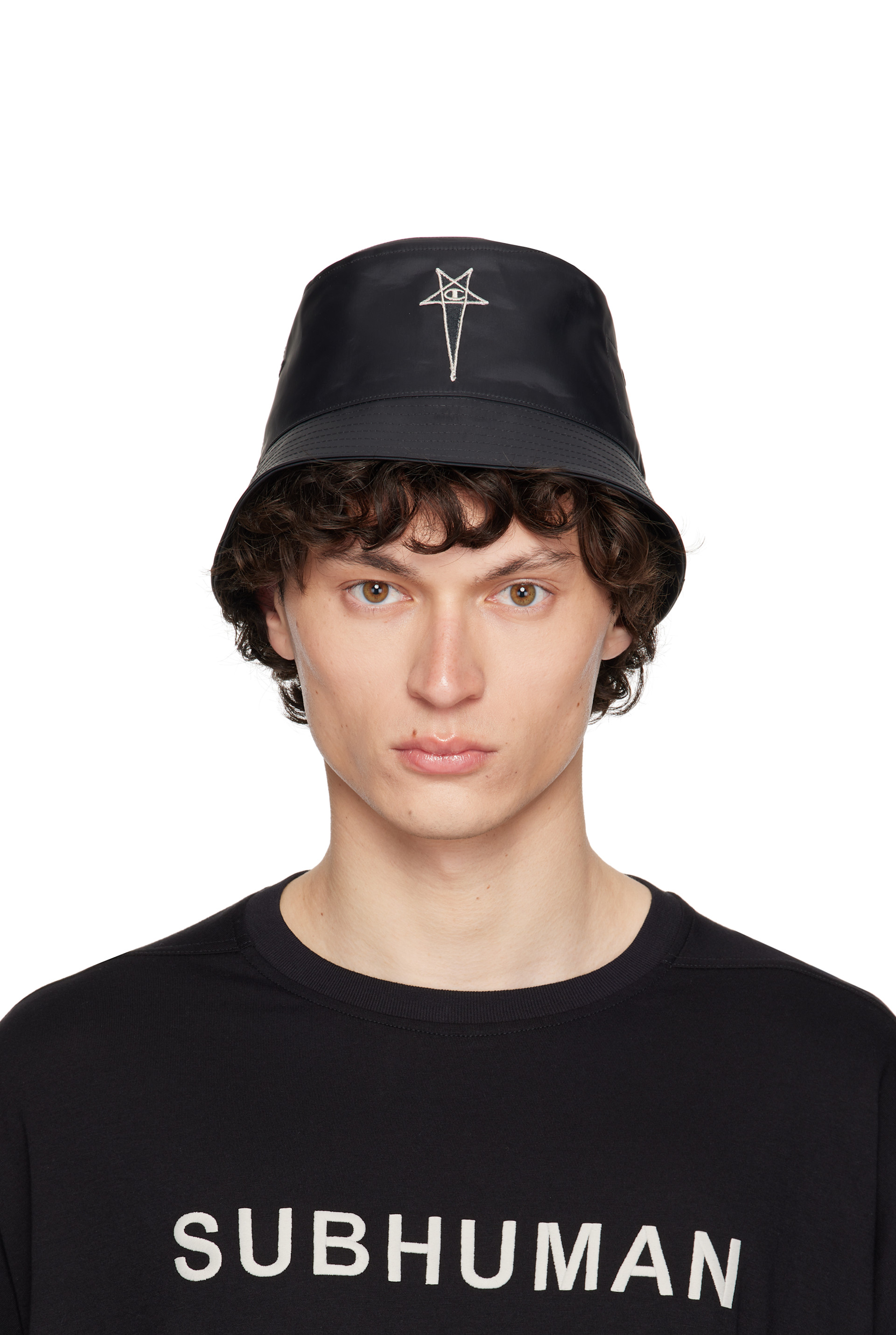Rick Owens: ブラック Championエディション Gilligan バケットハット