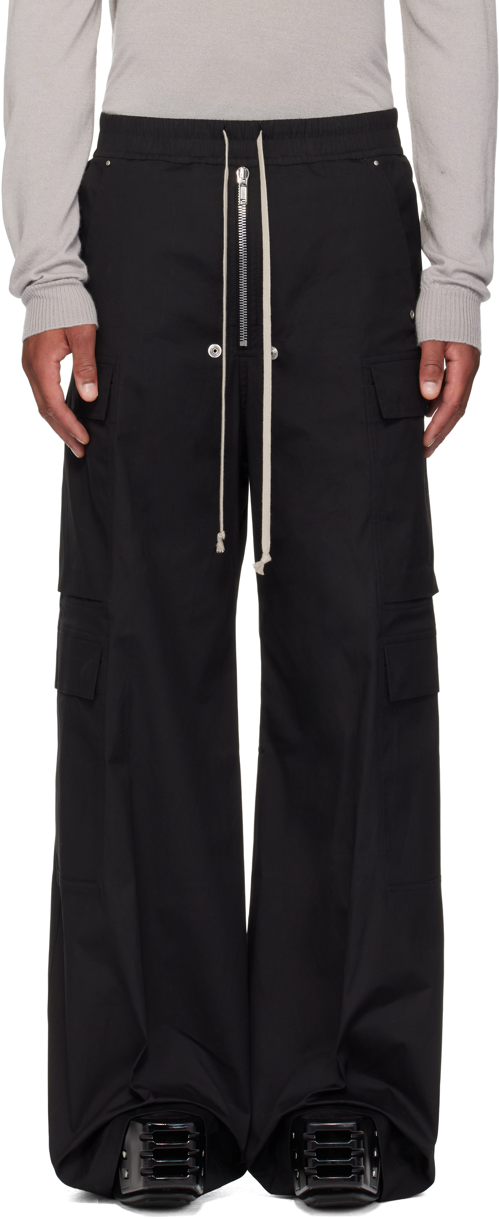 Rick Owens: ブラック Concordians Cargobelas カーゴパンツ | SSENSE 日本