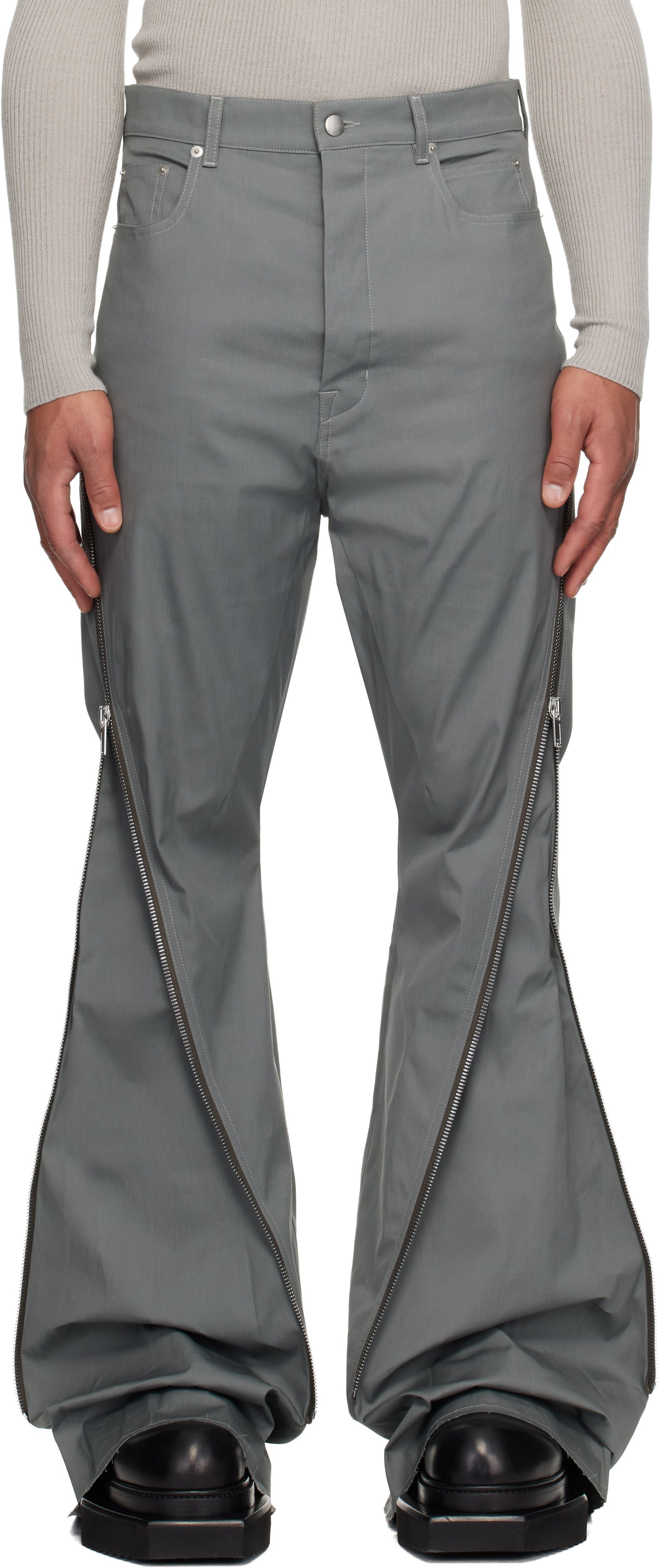 パンツ Rick Owens bolan banana Rick Owens: Gray Concordians Bolan Banana Trousers | SSENSE