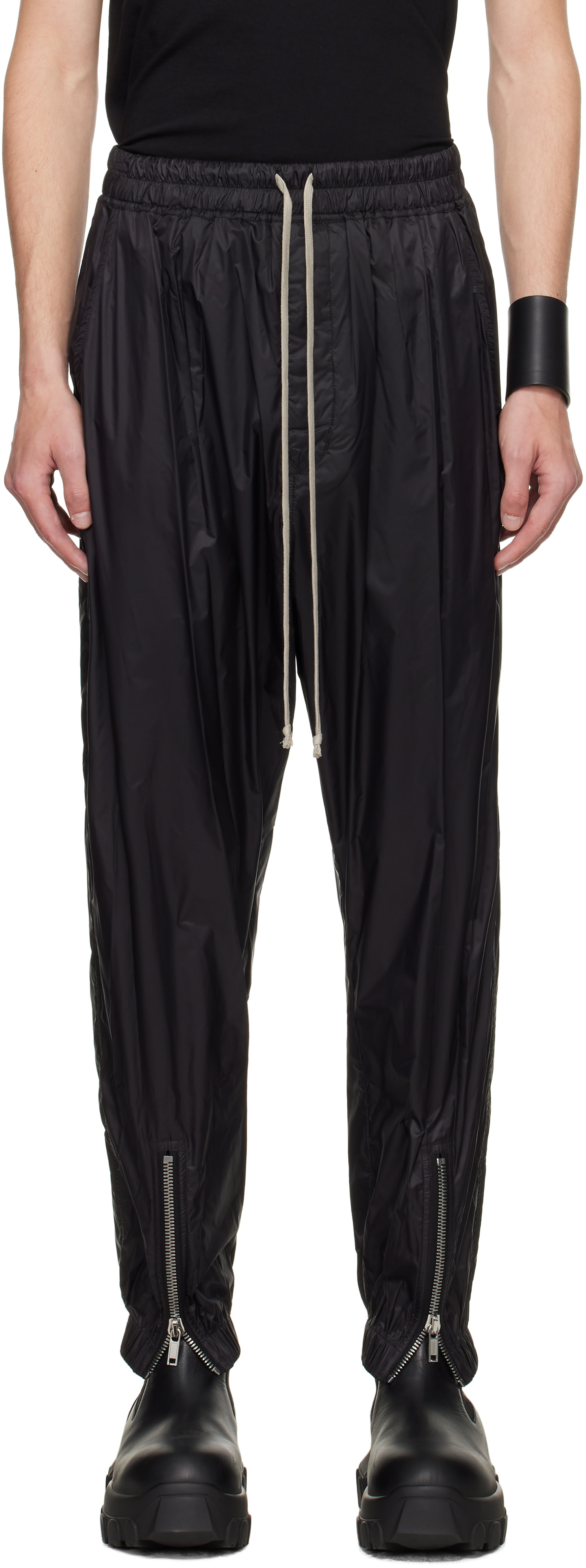 パンツ Rick Owens TECUATL TRACK PANT 44 BA Rick Owens: Black Concordians Tecuatl Track Pants | SSENSE
