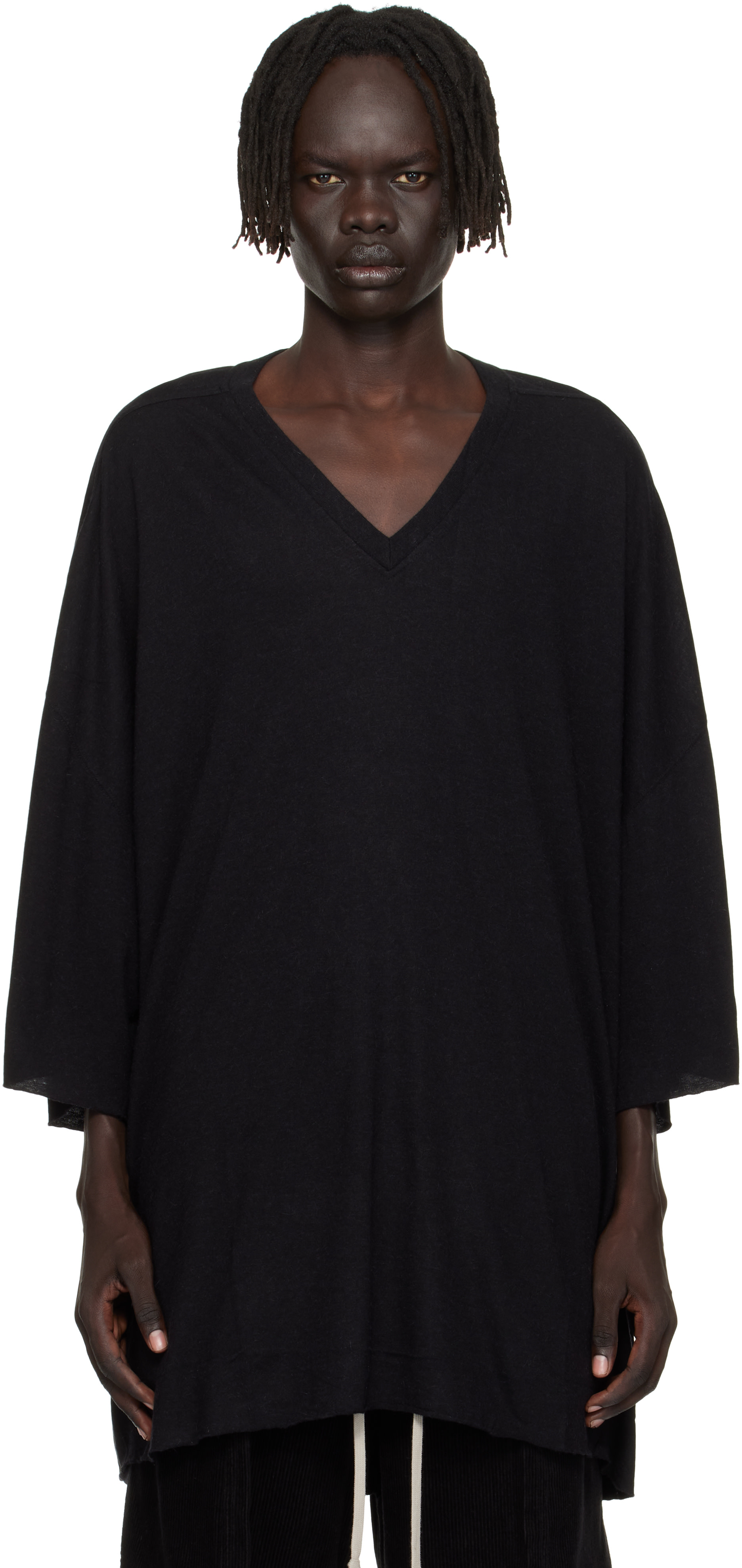 Black Concordians V Tommy T-shirt by Rick Owens on Sale