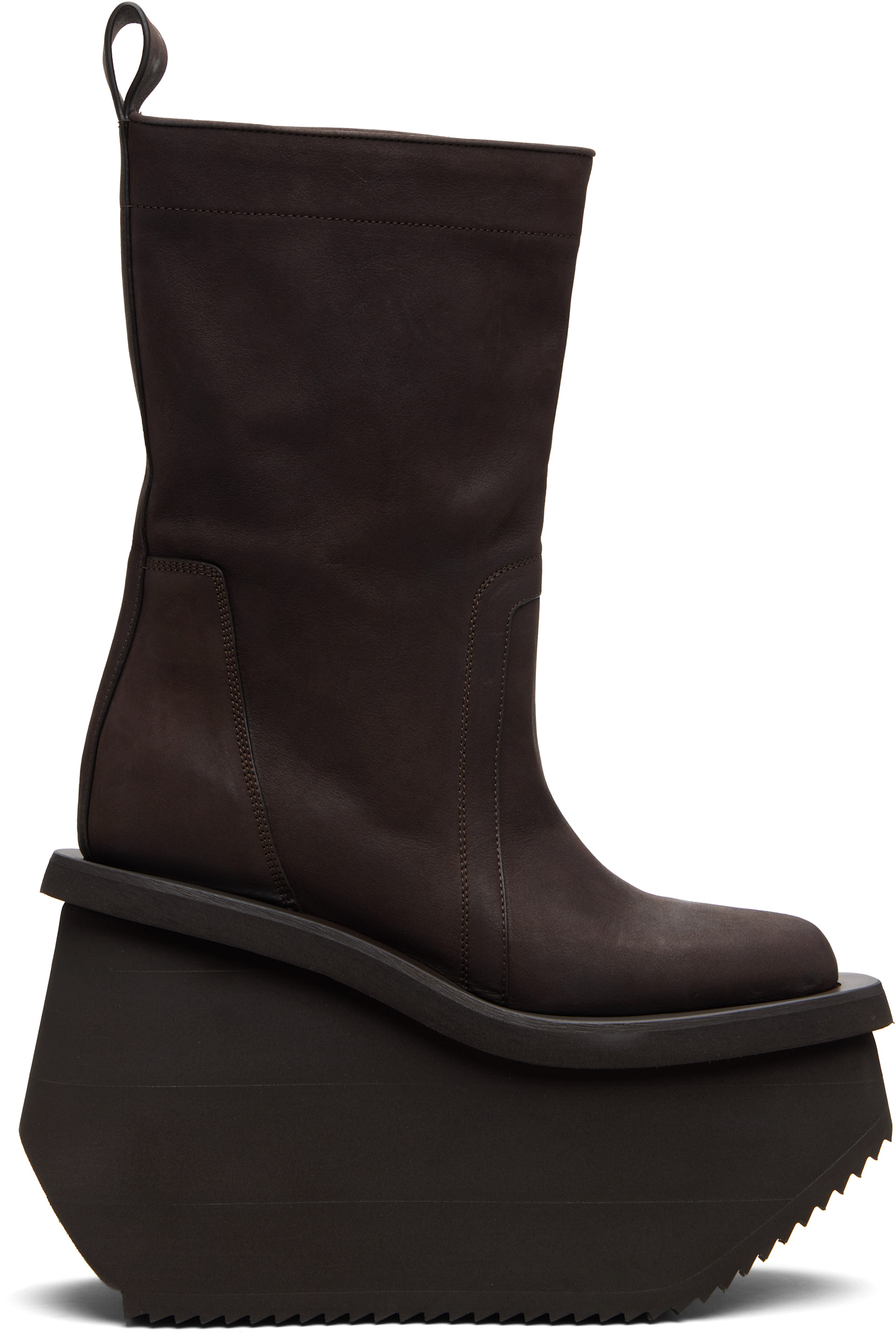 Rick Owens: Brown Concordians Factory Boots | SSENSE