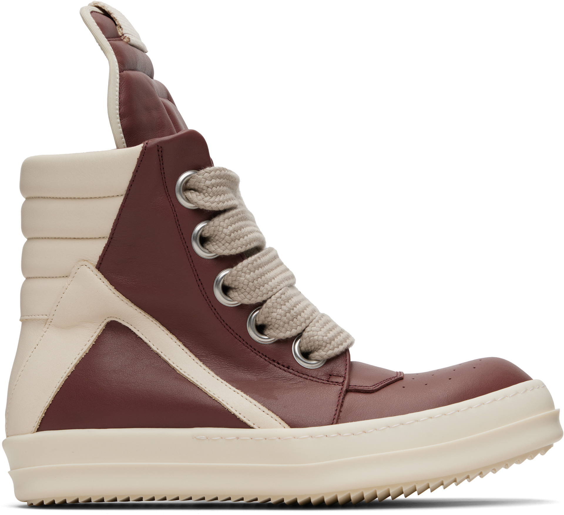 Rick Owens: Pink Concordians Jumbolace Geobasket Sneakers | SSENSE