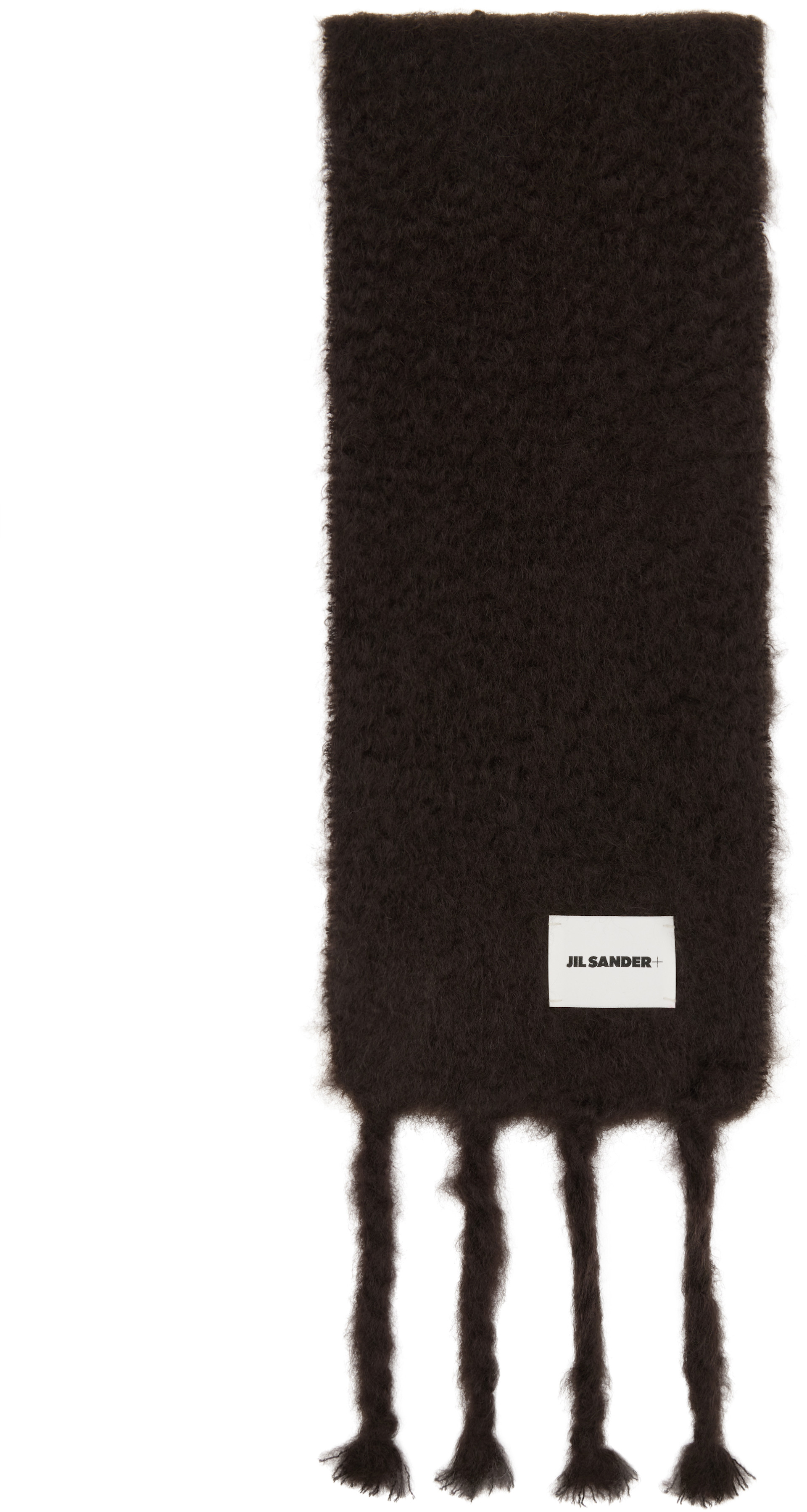 Jil Sander: Brown Slim Wool Blend Scarf | SSENSE