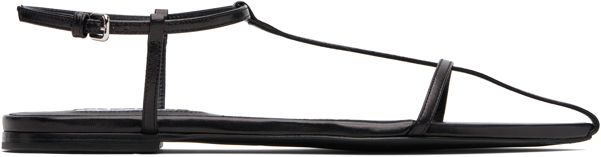 JILSANDER Cageフラットサンダル ブラック　37 Jil Sander: Black Cage Flat Sandals | SSENSE