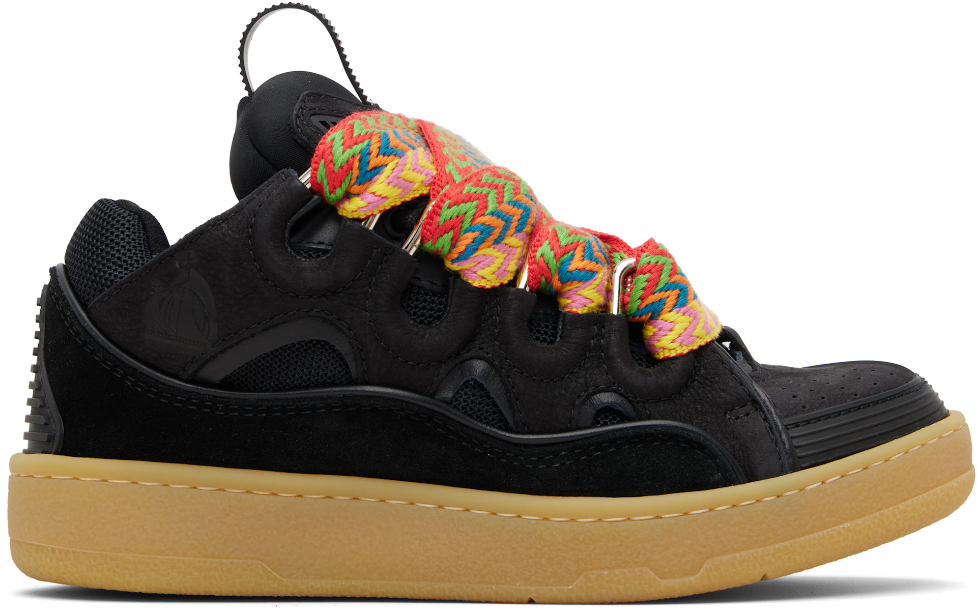 Lanvin: Black Leather Curb Sneakers | SSENSE