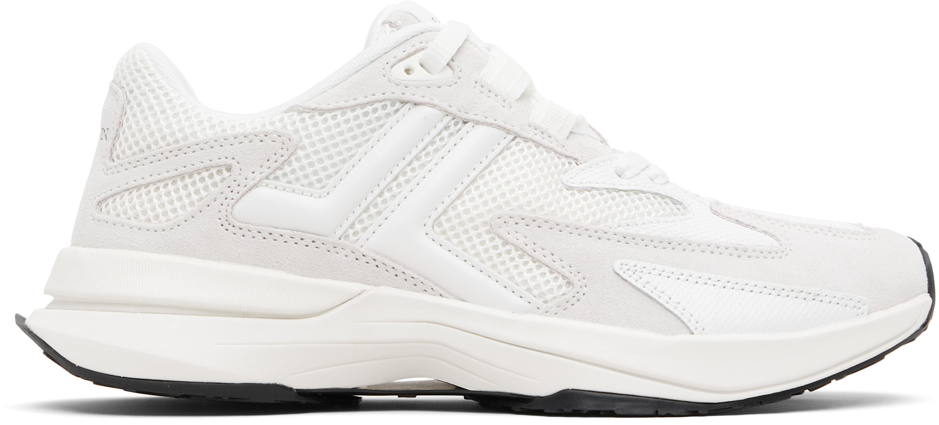 Lanvin: White & Gray JLA Mesh Sneakers | SSENSE Canada