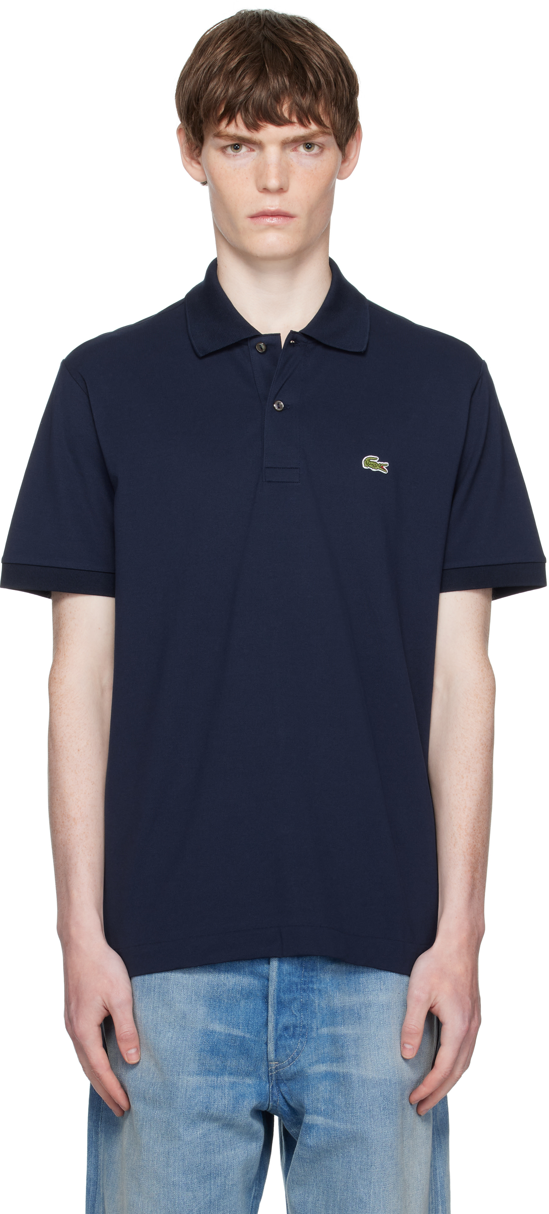 ＜LACOSTE for BEAUTY&YOUTH＞　ポロシャツ M ネイビー LACOSTE for BEAUTY&YOUTH＞ 1トーン パイル ポロシャツ