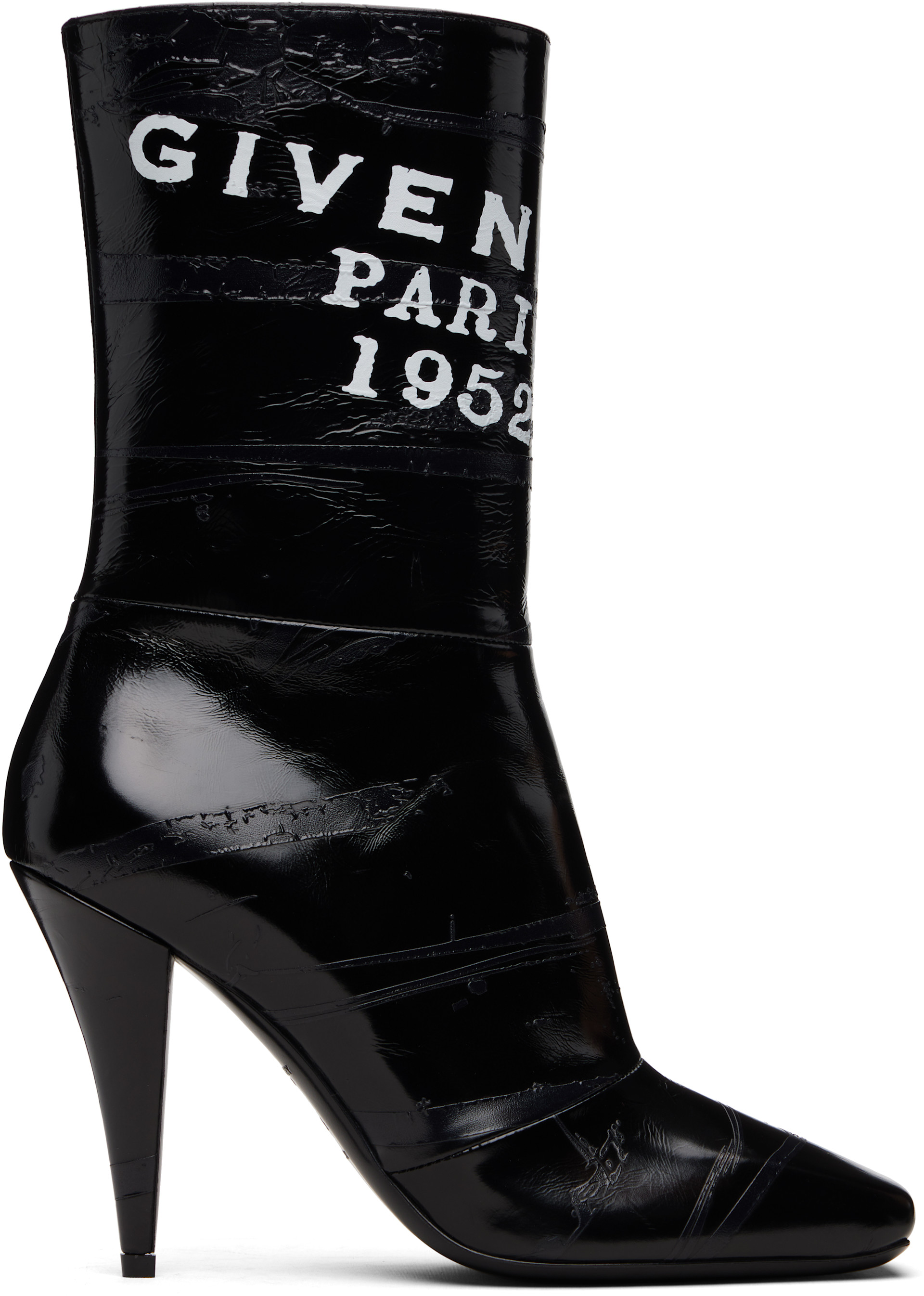 新品未使用✨本物GIVENCHY✨ 靴下✨黒白2足セット‼️激安‼️ Givenchy: Black Sliced Square 'GIVENCHY' Tape Boots | SSENSE