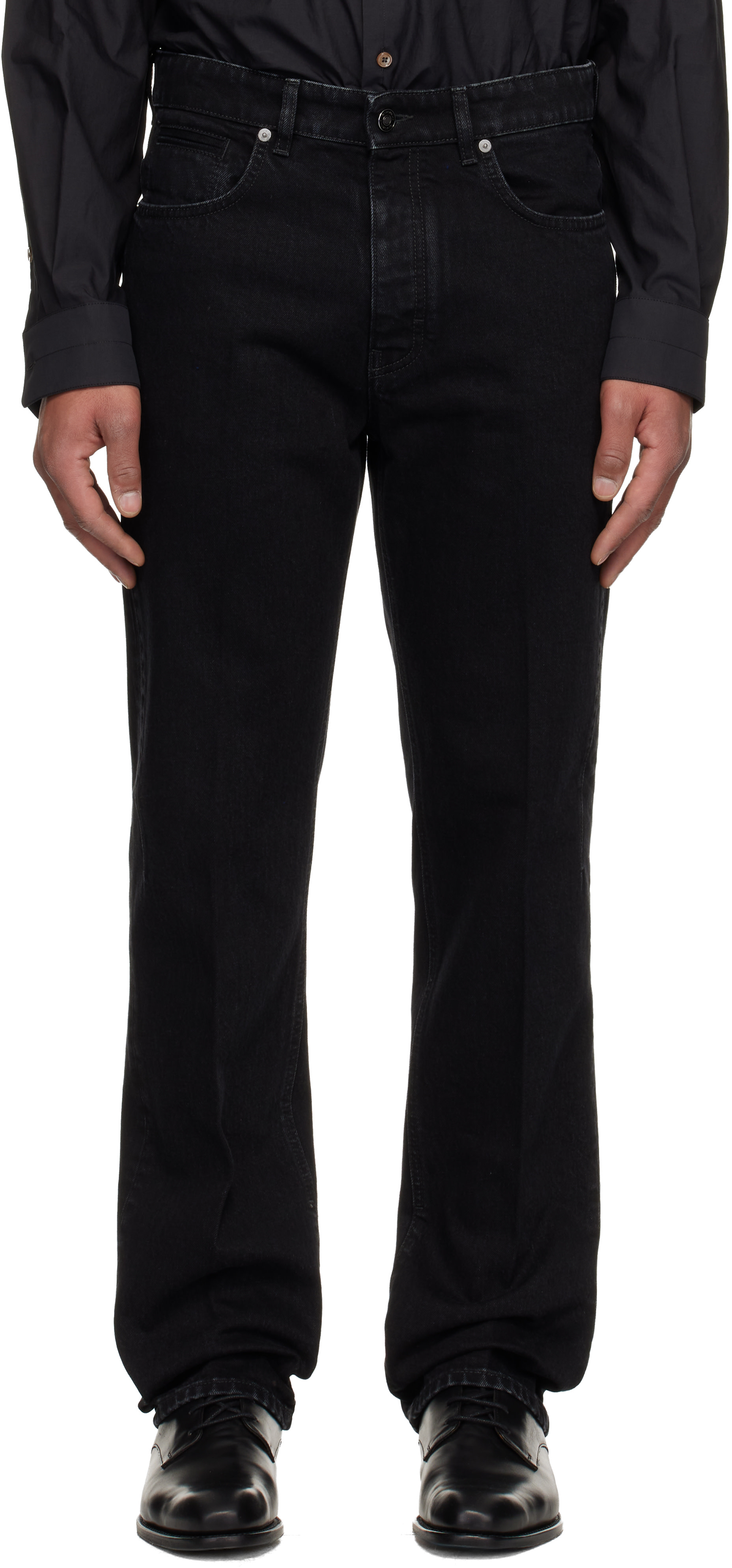 パンツ 14SS GIVENCHY Straight Black Denim Pants Givenchy: Black Straight Leg Jeans | SSENSE