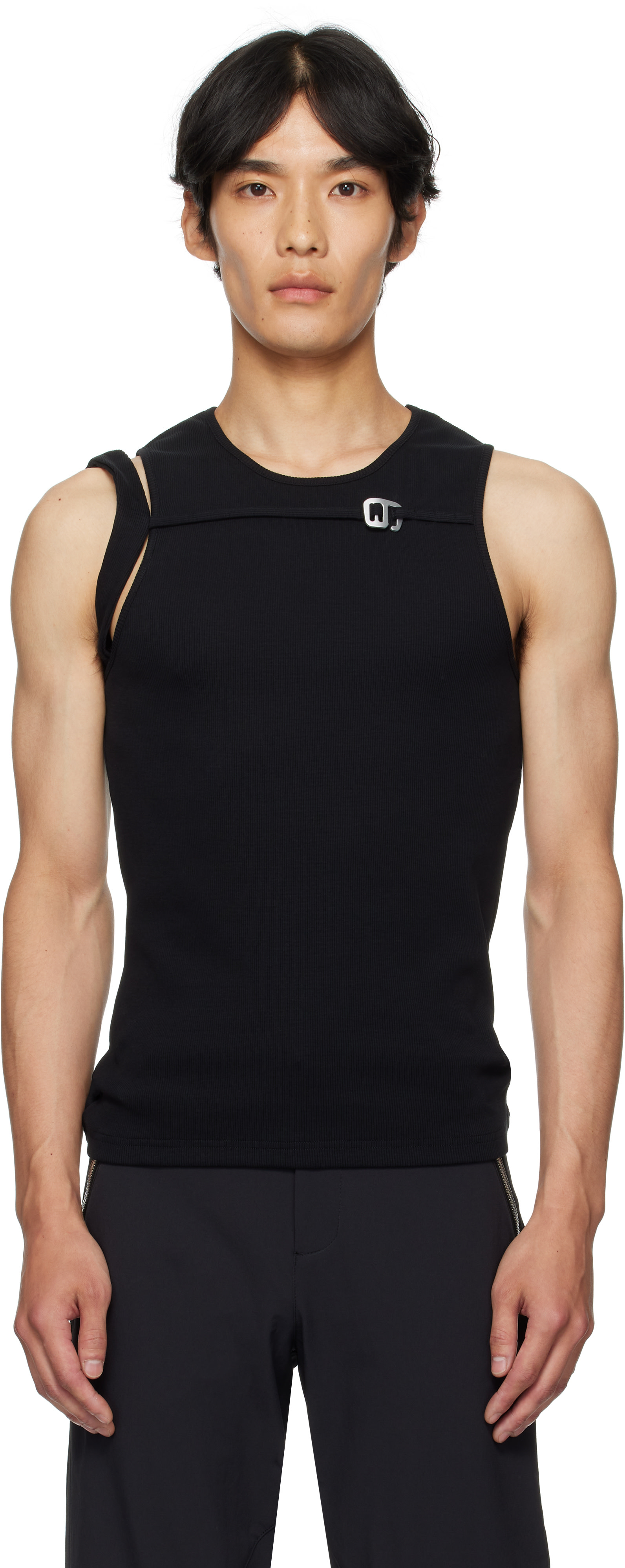【Heliot Emil】Deconstructed Tank Top HELIOT EMIL Black Deconstructed Tank Top Heliot Emil